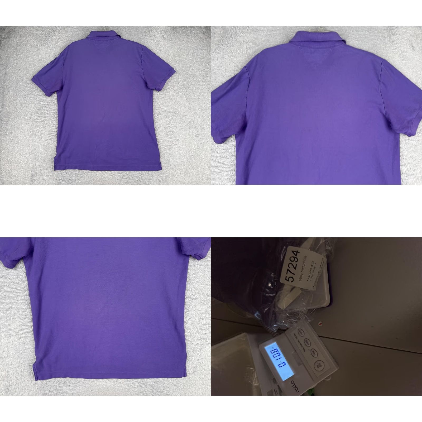 Tommy Hilfiger Tommy Hilfiger Polo Shirt Mens Large Purple Cotton Logo Casual Short Sleeve Size US L / EU 52-54 / 3 - 9 Thumbnail