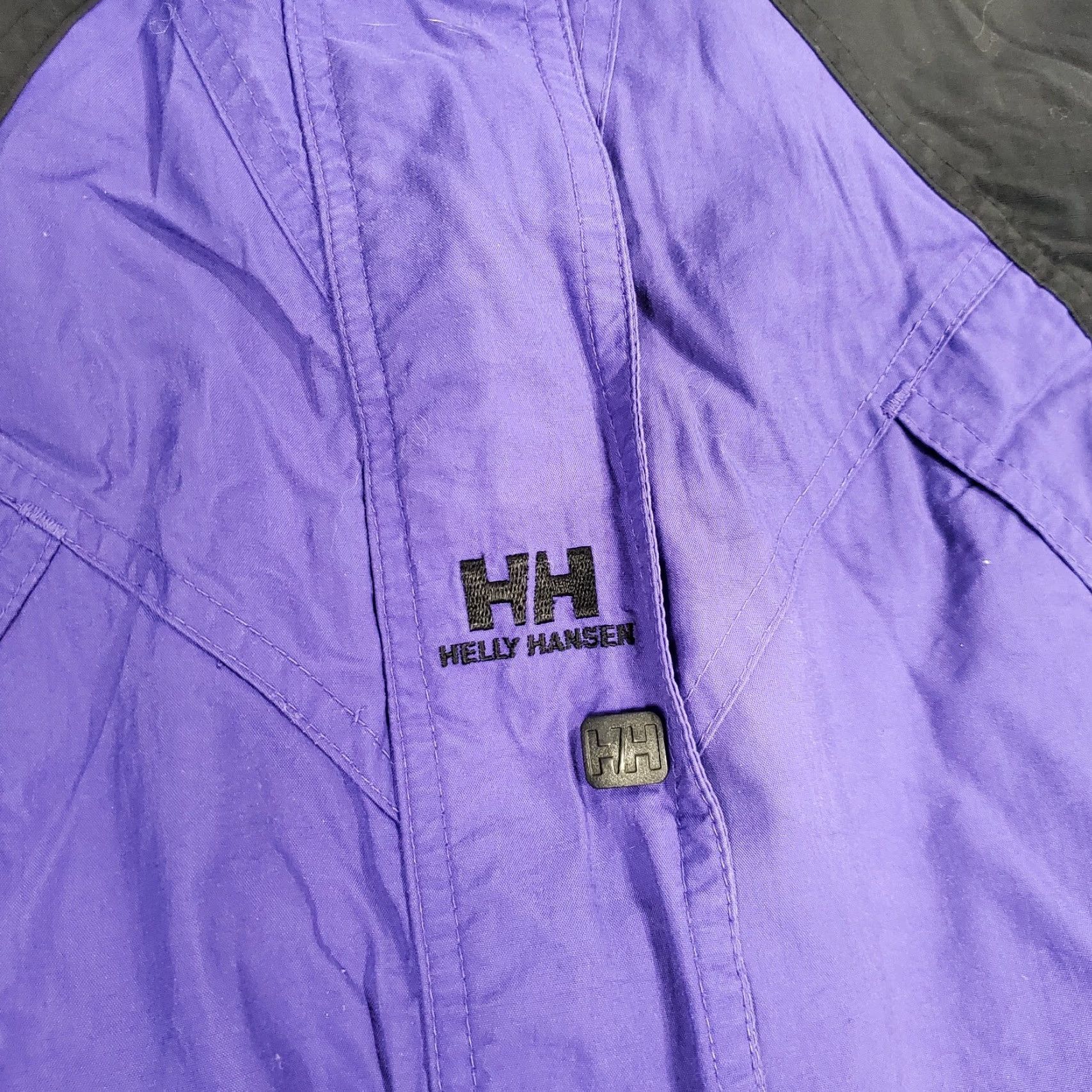 Helly Hansen VINTAGE Helly Hansen Jacket Womens M Purple Black Helly Tech Coat Hooded Ski Winter 90s Outdoor Size M / US 6-8 / IT 42-44 - 3 Thumbnail