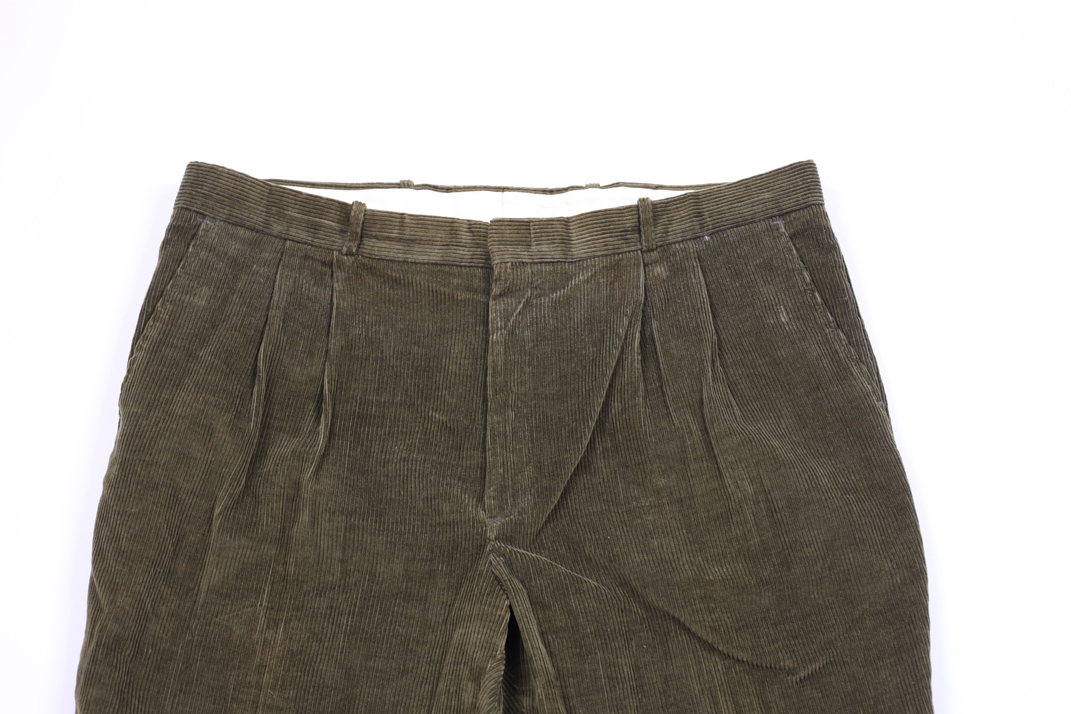 Vintage Vintage 70s Streetwear Wide Leg Corduroy Pants USA Green Size US 38 / EU 54 - 2 Thumbnail