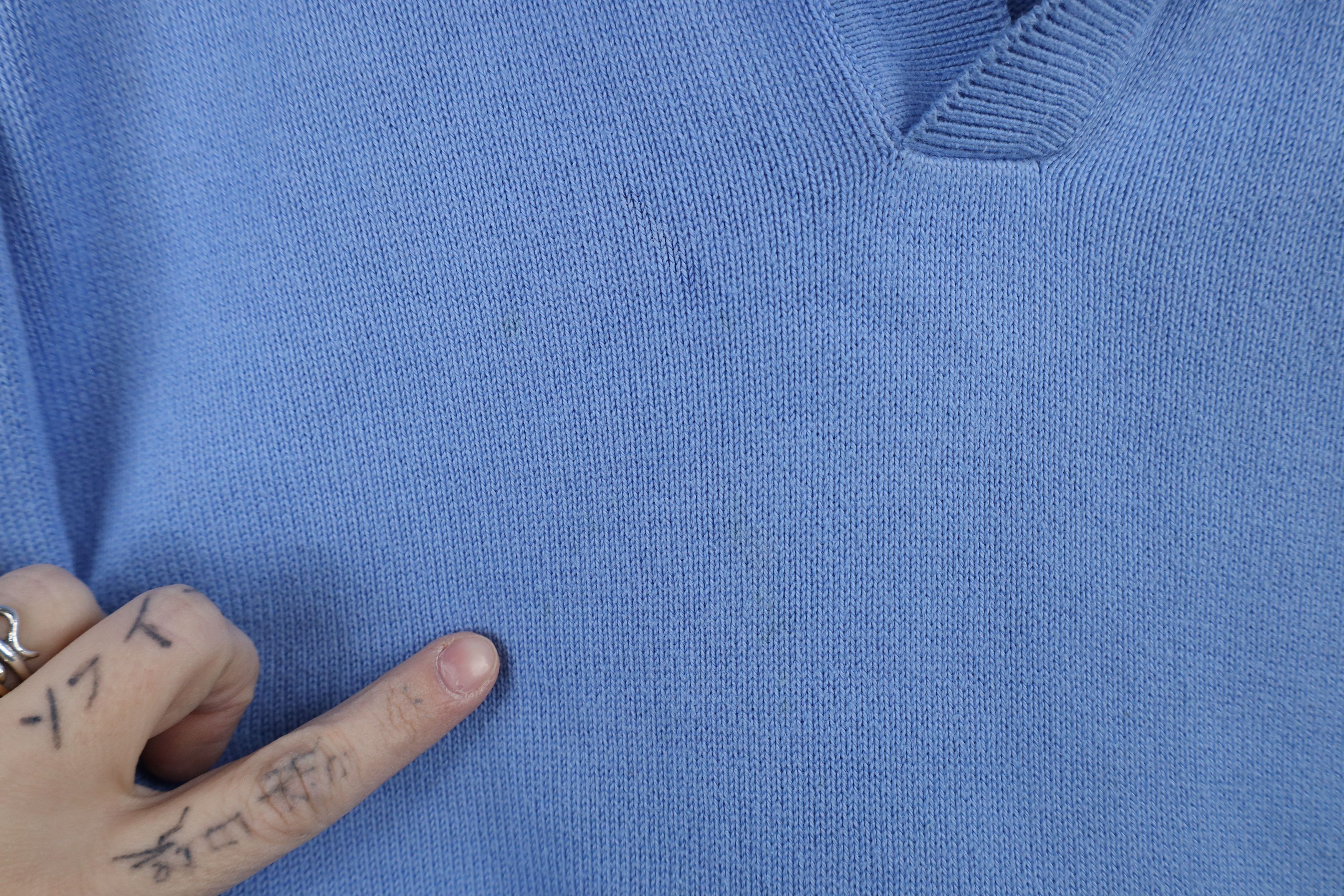 Lacoste × Vintage Vintage 90s Lacoste Croc Logo Knit Collared Sweater Blue Size US L / EU 52-54 / 3 - 5 Thumbnail