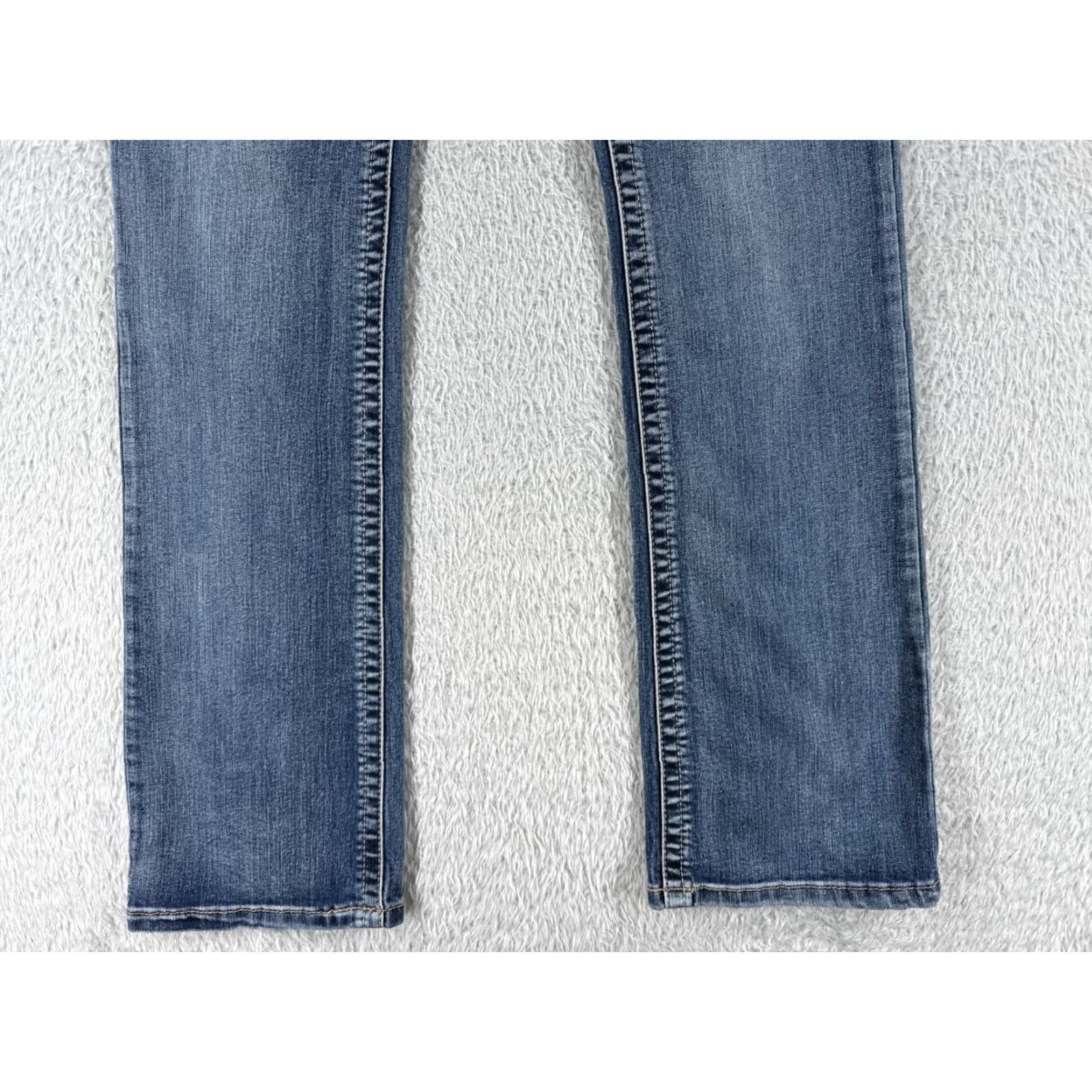 Vintage Maurices Jeans Womens 7 Blue Denim Low Rise Bootcut Cotton 28x30 Regular Inseam 30 in 5-Pocket Size 28" / US 6 / IT 42 - 2 Thumbnail