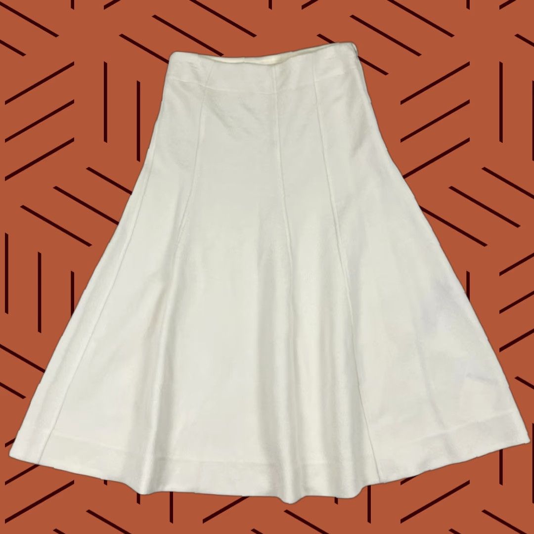 Jil Sander Jil Sander Panelled Flared Midi Skirt Womens Sz 38 Large W29 L32 Cream White NEW Size 26" / US 2 / IT 38 - 1 Thumbnail