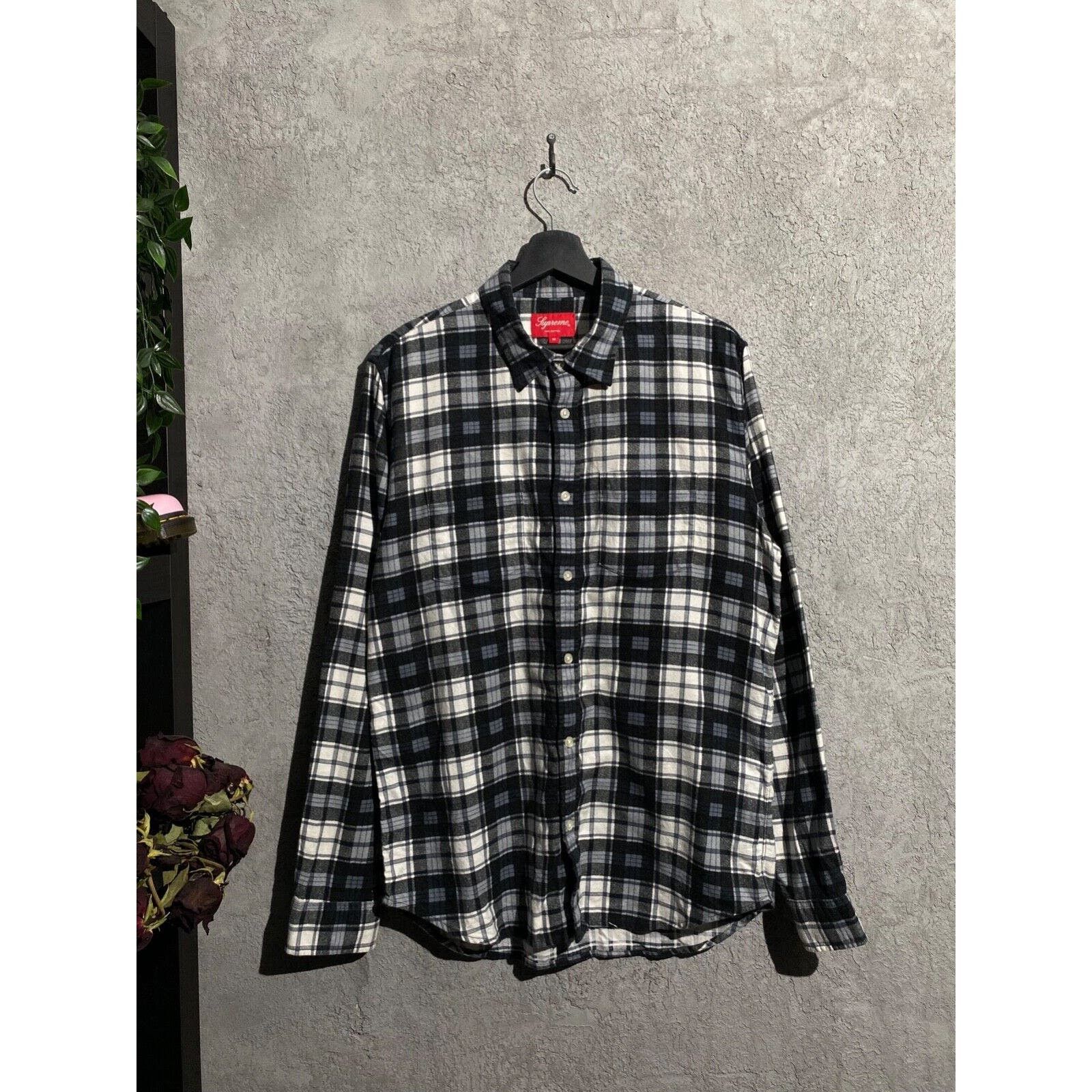 Supreme SUPREME CHECKERED FLANNEL SHIRT WHITE BLACK SKATE STREETWEAR |  Grailed