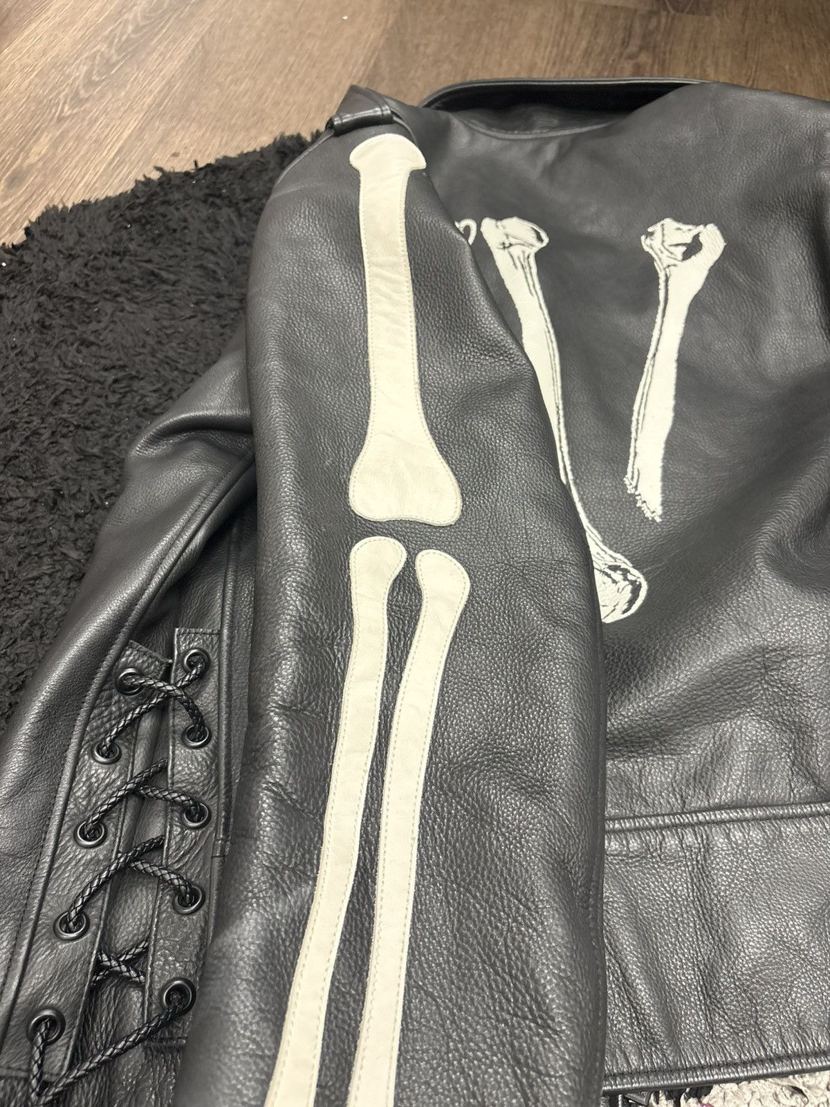 Neighborhood × Vlone Vlone X Neighborhood Leather Skeleton Biker Jacket Size US XL / EU 56 / 4 - 9 Thumbnail