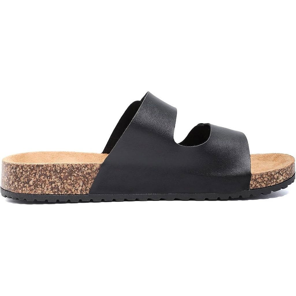 Other Getoeu Women's Size 6 Black Buckle Cork Flat Sandals Size US 6 / IT 36 - 3 Thumbnail