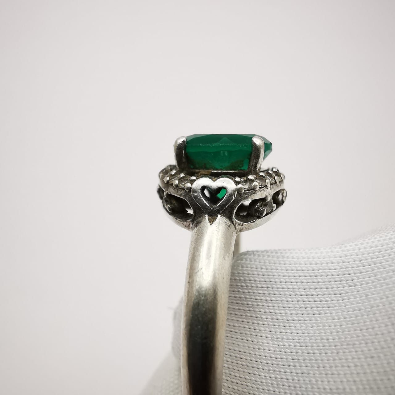 Jewelry Vintage Women's Ring 925 Sterling Silver Green Agate size 7 Size ONE SIZE - 3 Thumbnail