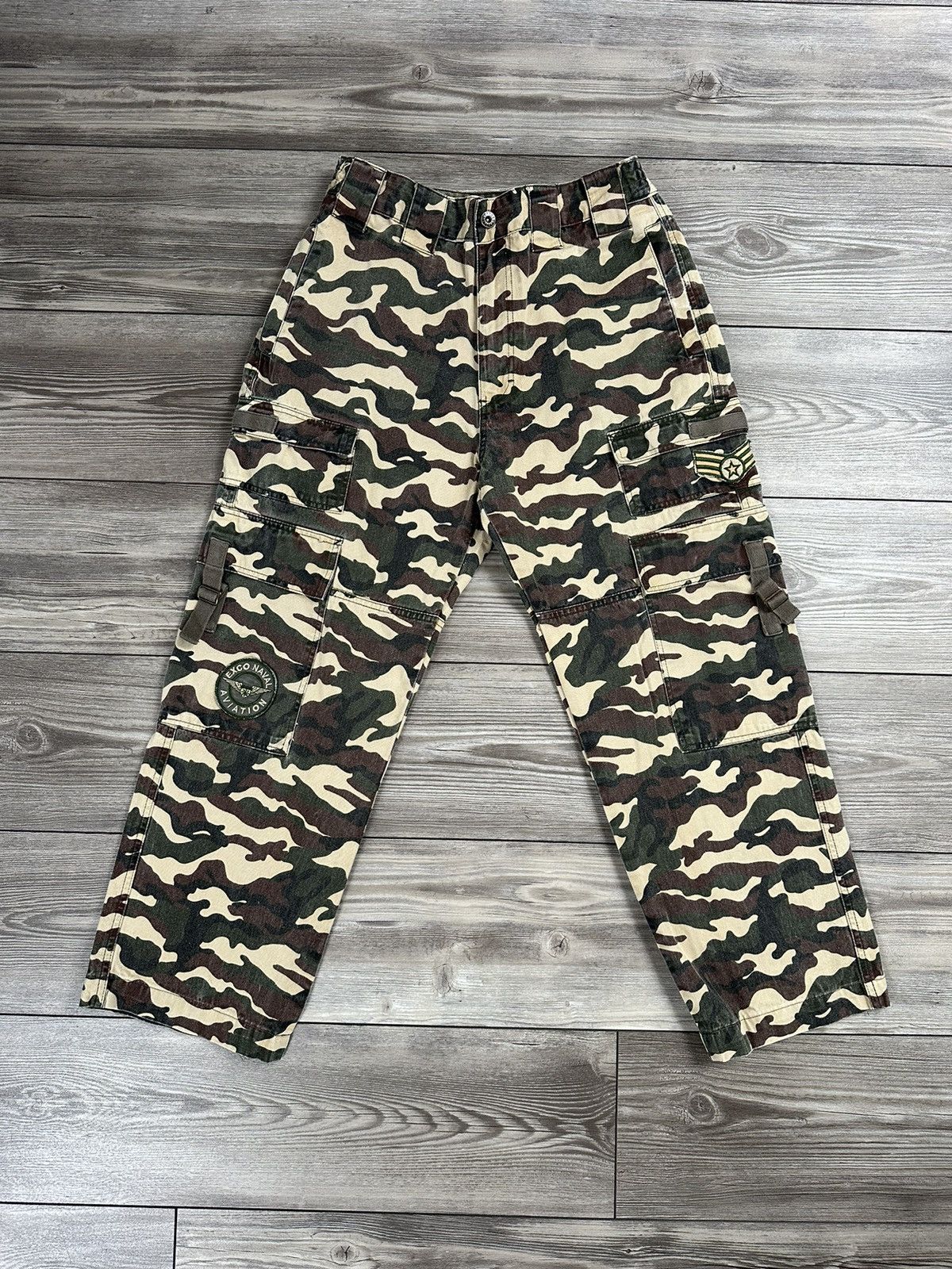 JNCO Crazy Y2K Exco Naval Aviation Camo Cargo Pants Size US 32 / EU 48 - 1 Thumbnail