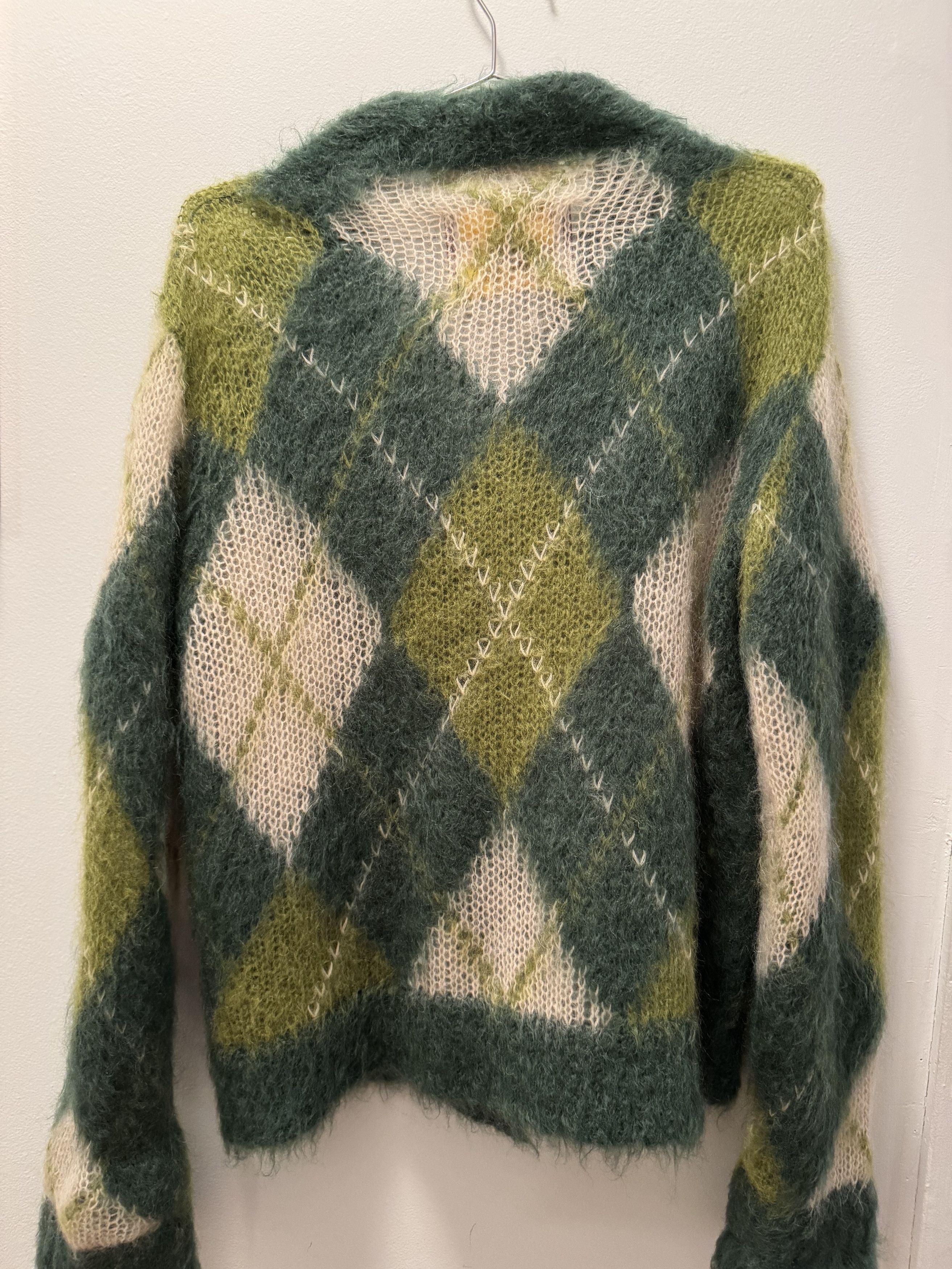 Marni Marni Fuzzy Wuzzy Argyle Mohair-blend Cardigan NWT Size S / US 4 / IT 40 - 3 Thumbnail