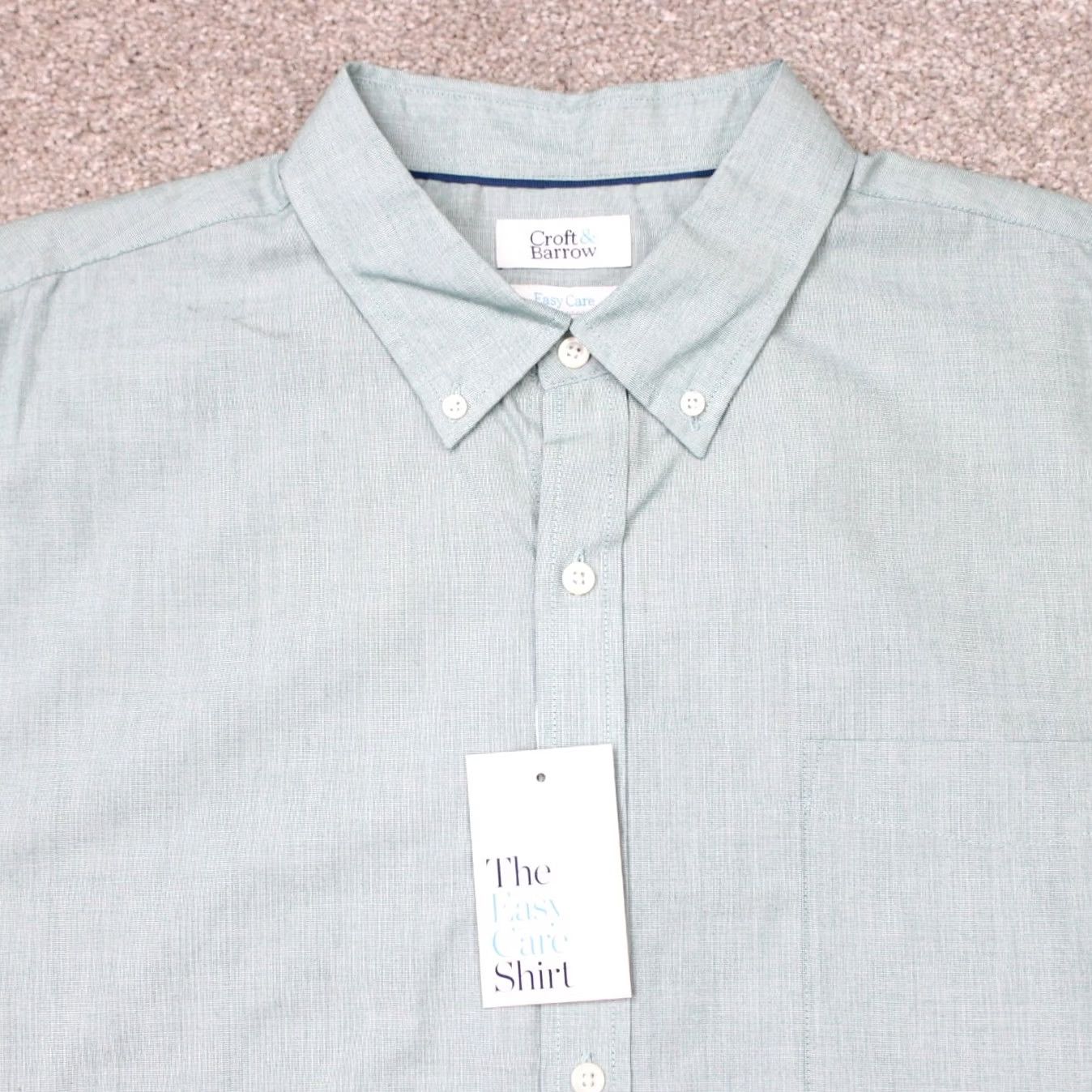 Croft & Barrow Croft & Barrow Shirt Mens 2XL Green Easy Care Wrinkle Resistant Button-Up L/S Cotton Blend Slimming Casual/Workwear 90s Theme Mens Size US XXL / EU 58 / 5 - 4 Thumbnail