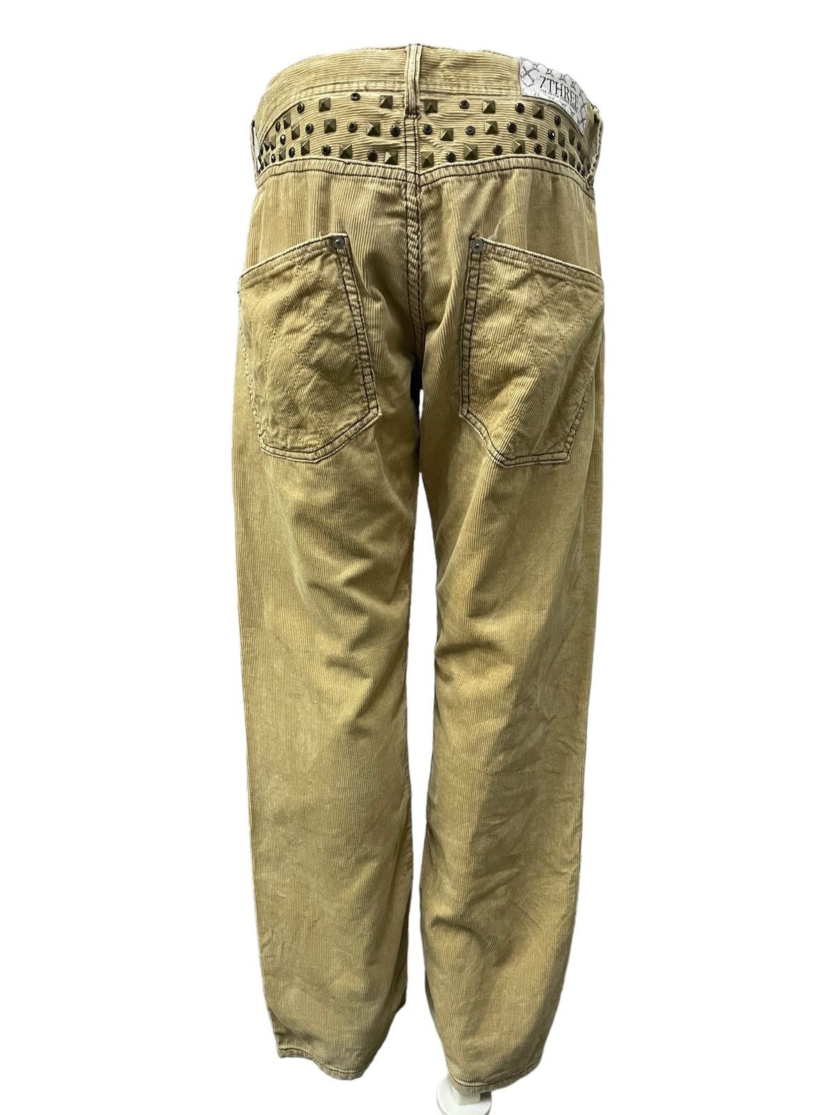 GOSTAR DE FUGA × Hysteric Glamour The 7three Japan Studded Rhinestones Corduroy Brown Pants Size US 32 / EU 48 - 3 Thumbnail