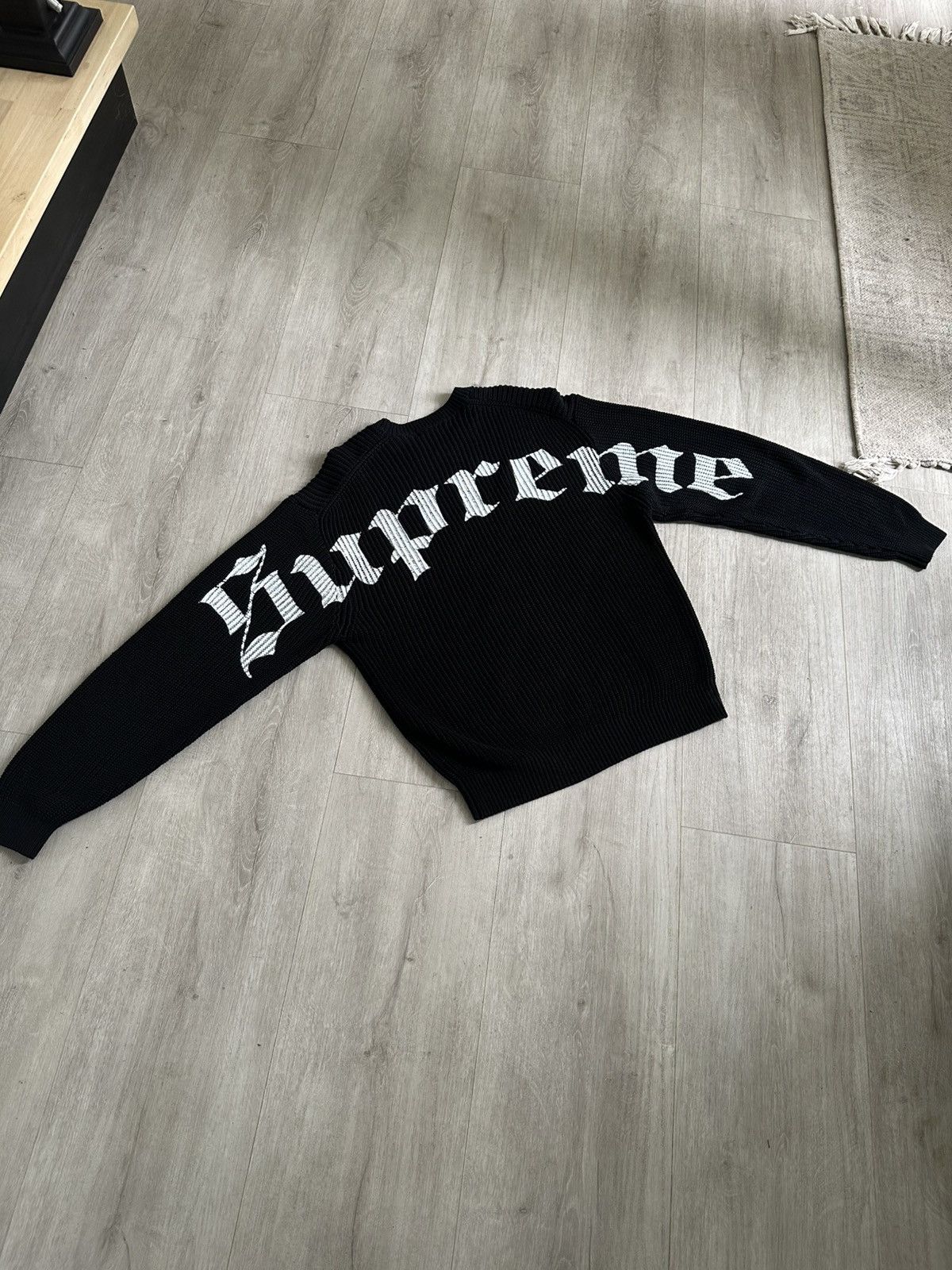 Supreme Old English Sleeves Sweater - Light Blue (SS26) | Grailed