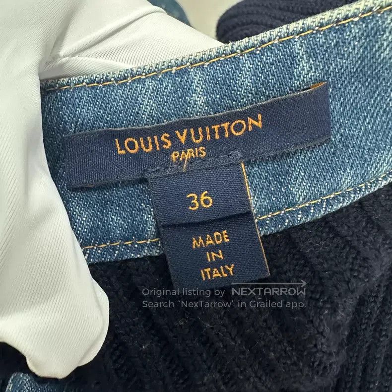 Louis Vuitton Louis Vuitton Blue metallic monogrammed logo button-panele Size XS / US 0-2 / IT 36-38 - 4 Thumbnail
