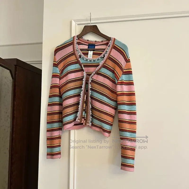 KENZO Pink Striped Women's Cardigan .
