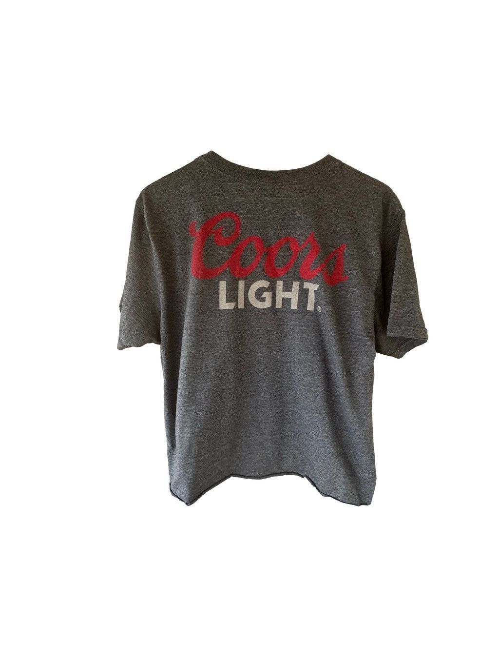 Gildan Coors Light Heather Gray HALF T-Shirt Altered Size LG Men Size L / US 10 / IT 46 - 3 Thumbnail