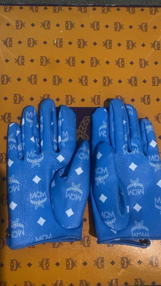 MCM × TISA Ultra Rare Blue Monogram Gloves Size ONE SIZE - 3 Thumbnail