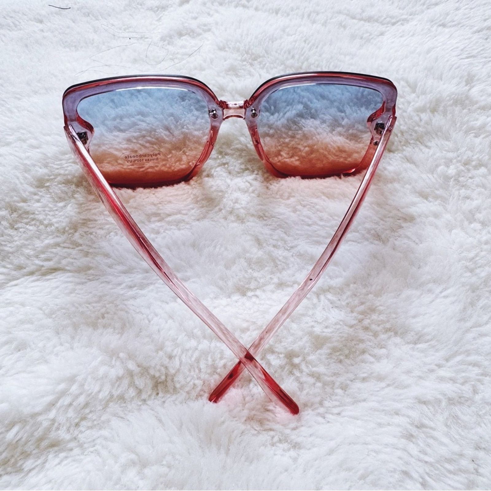 Other Abby Clear Blue & Pink Square Frame Sunglasses Size ONE SIZE - 9 Thumbnail