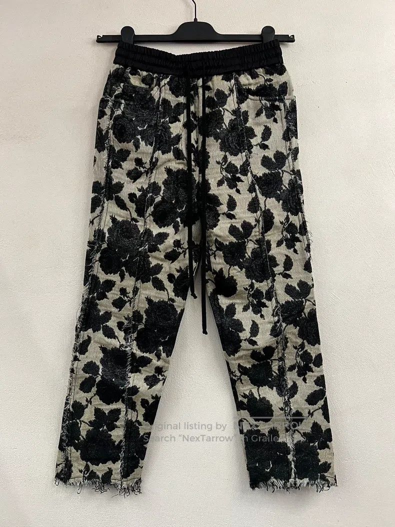 Song For The Mute SONG FOR THE MUTE Rose jacquard edged pants Size US 36 / EU 52 - 1 Thumbnail