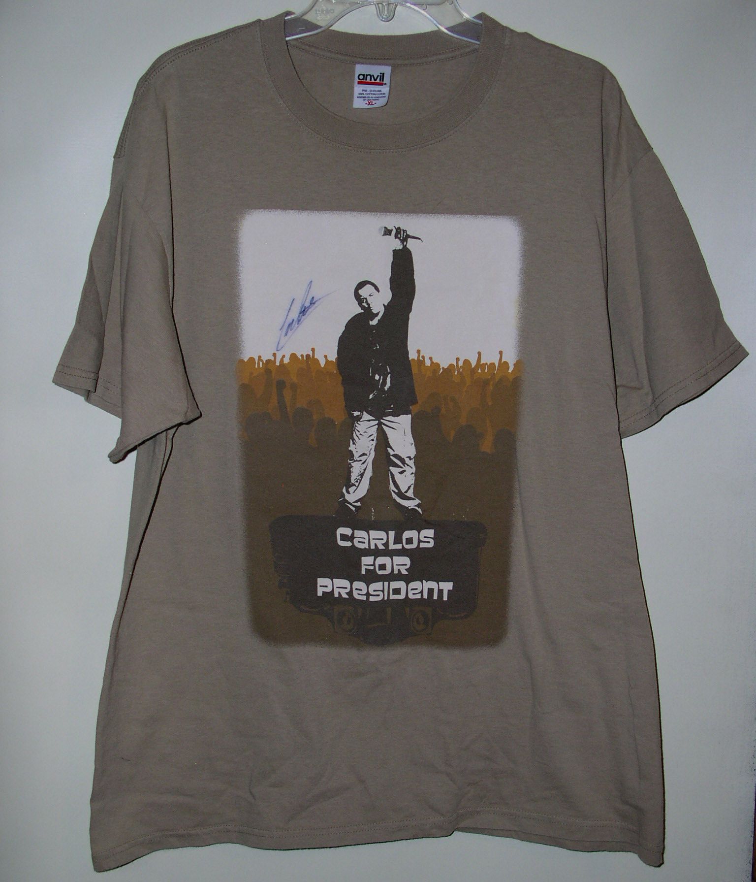 Vintage Carlos Mencia Autographed Concert Shirt Carlos For President Size US XL / EU 56 / 4 - 1 Thumbnail