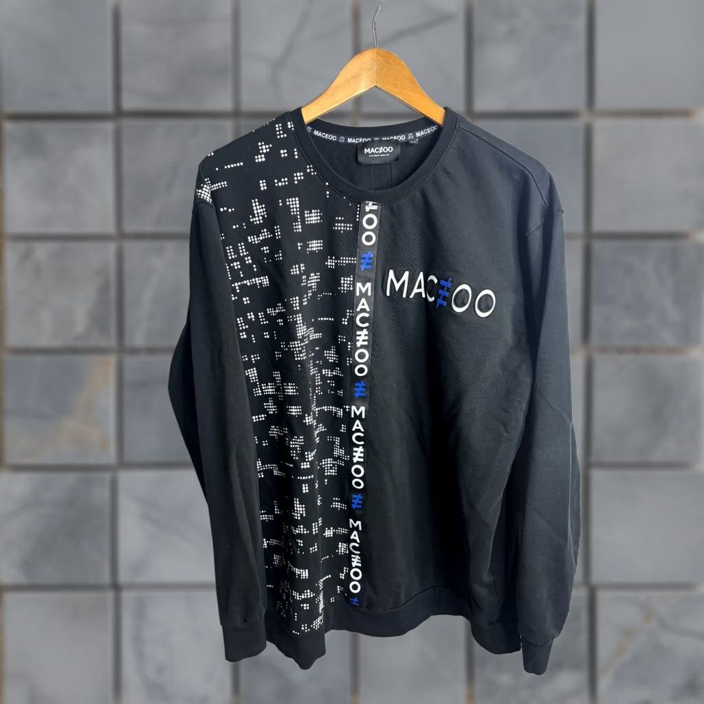 Maceoo MACEOO Men’s Crew Neck Long Sleeve Sweater Sweatshirt Black XL Knit Pullover Casual 80s 90s American Golf USA City Classic Shirt Mens Size US XL / EU 56 / 4 - 1 Thumbnail