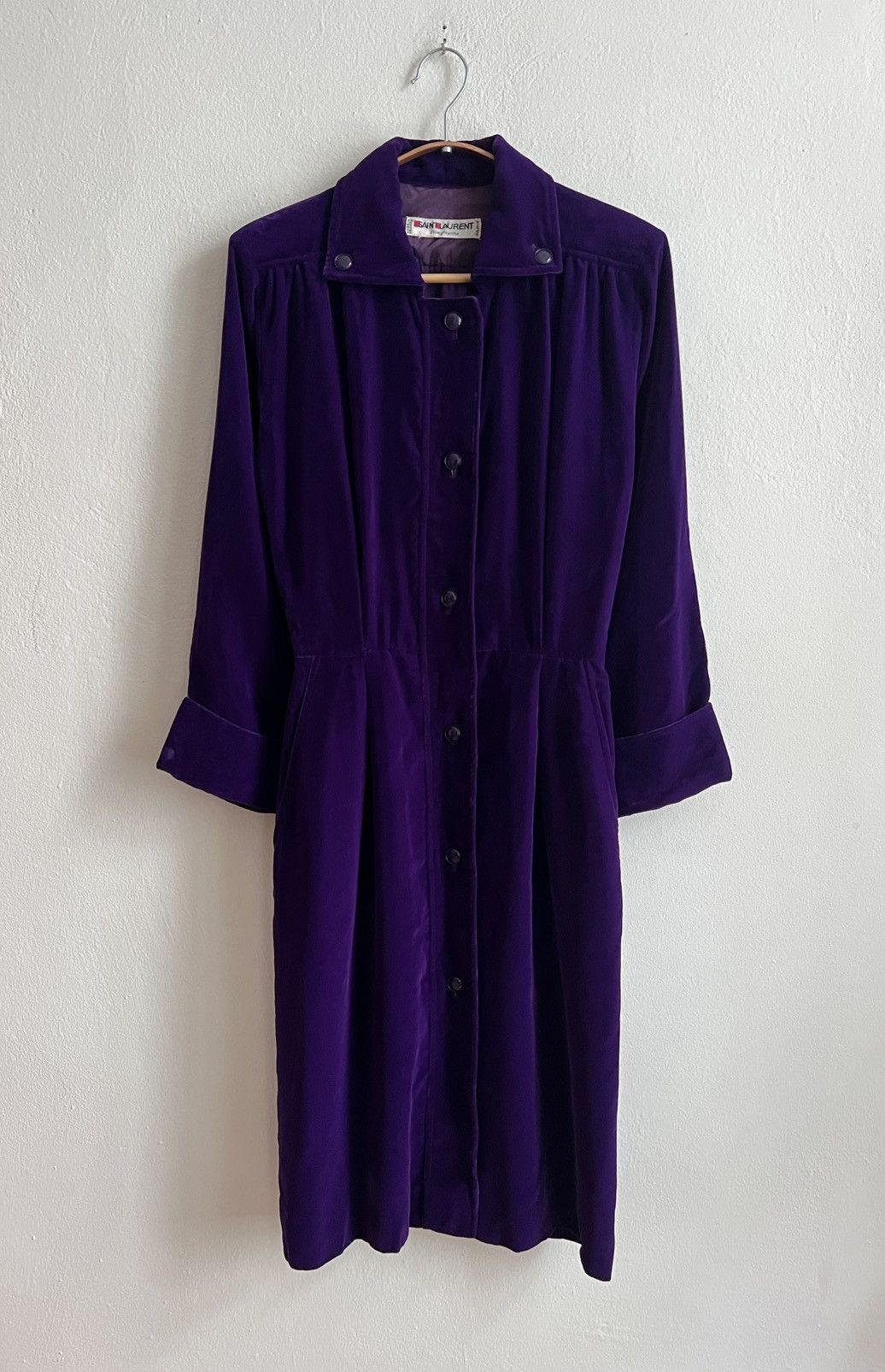Saint Laurent Paris Saint Laurent Rive Gauche velours button up dress Size S / US 4 / IT 40 - 1 Thumbnail