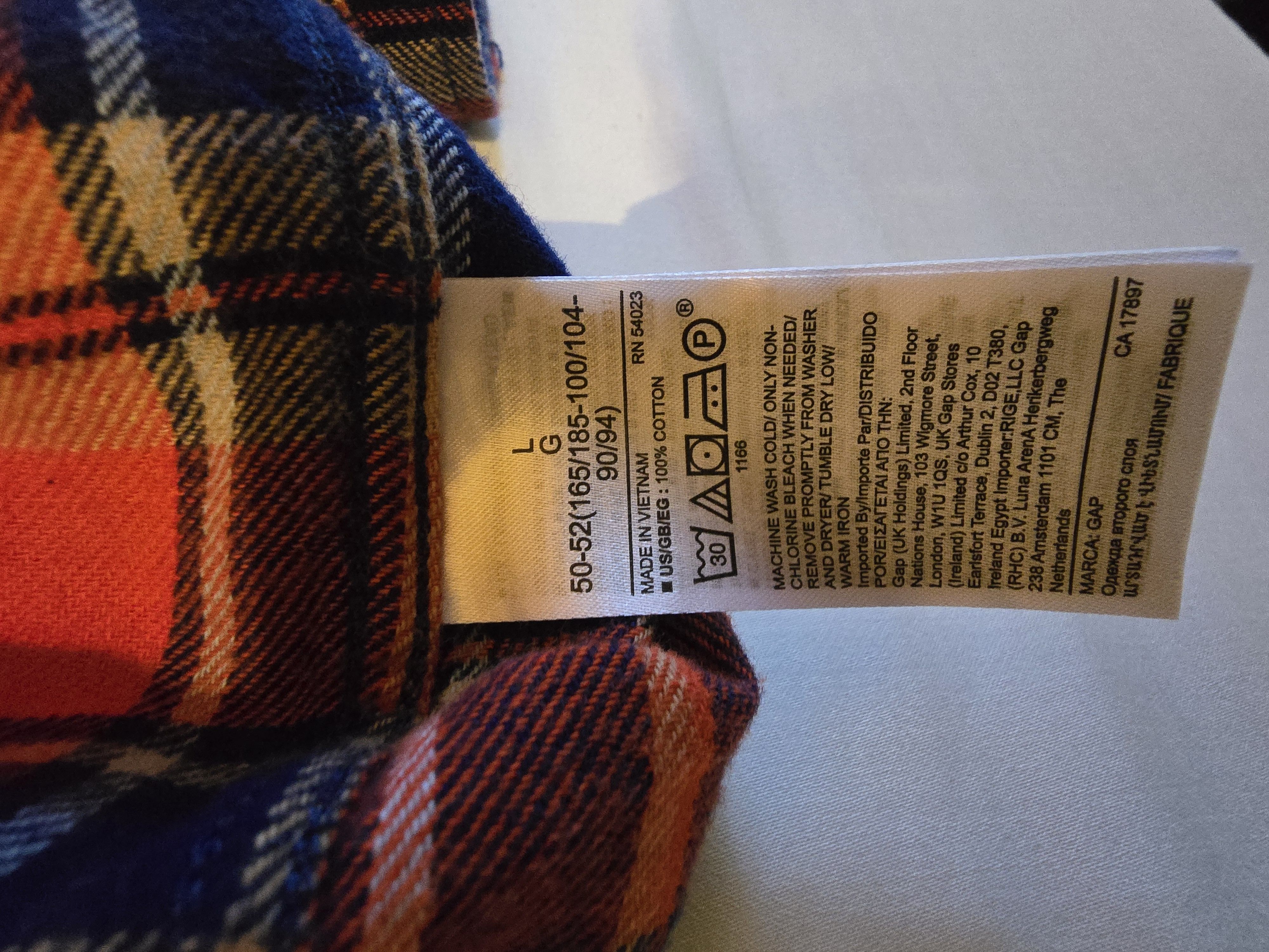 Gap Gap Orange Flannel sz L Size US L / EU 52-54 / 3 - 3 Thumbnail