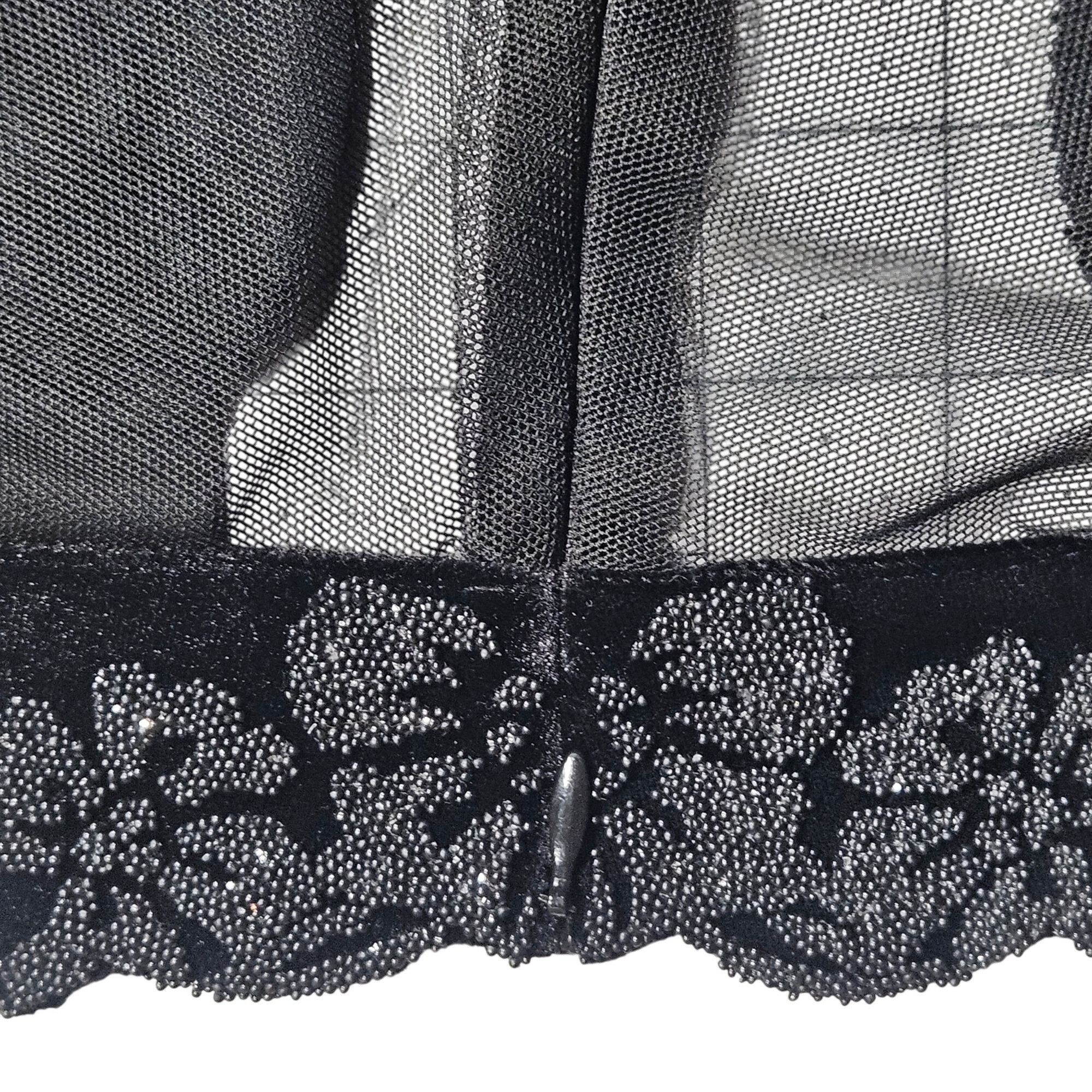 Other J.R. Nites Women Beaded Evening Top Black 12P Velvet Mesh Ho Size XL / US 12-14 / IT 48-50 - 10 Thumbnail