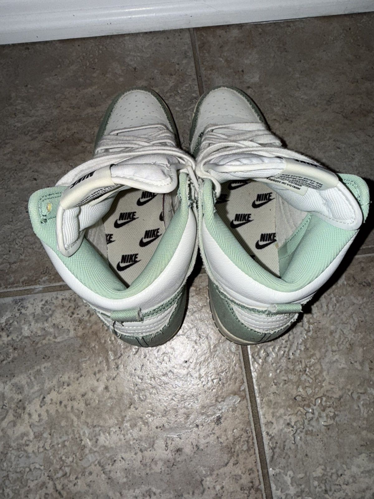 Nike 1985 Enamel Green Denim Dunks Size US 7.5 / IT 37.5 - 3 Thumbnail