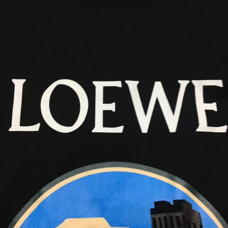 Loewe LOEWE Black fabric pattern embroidered T-shirt Size S / US 4 / IT 40 - 4 Thumbnail