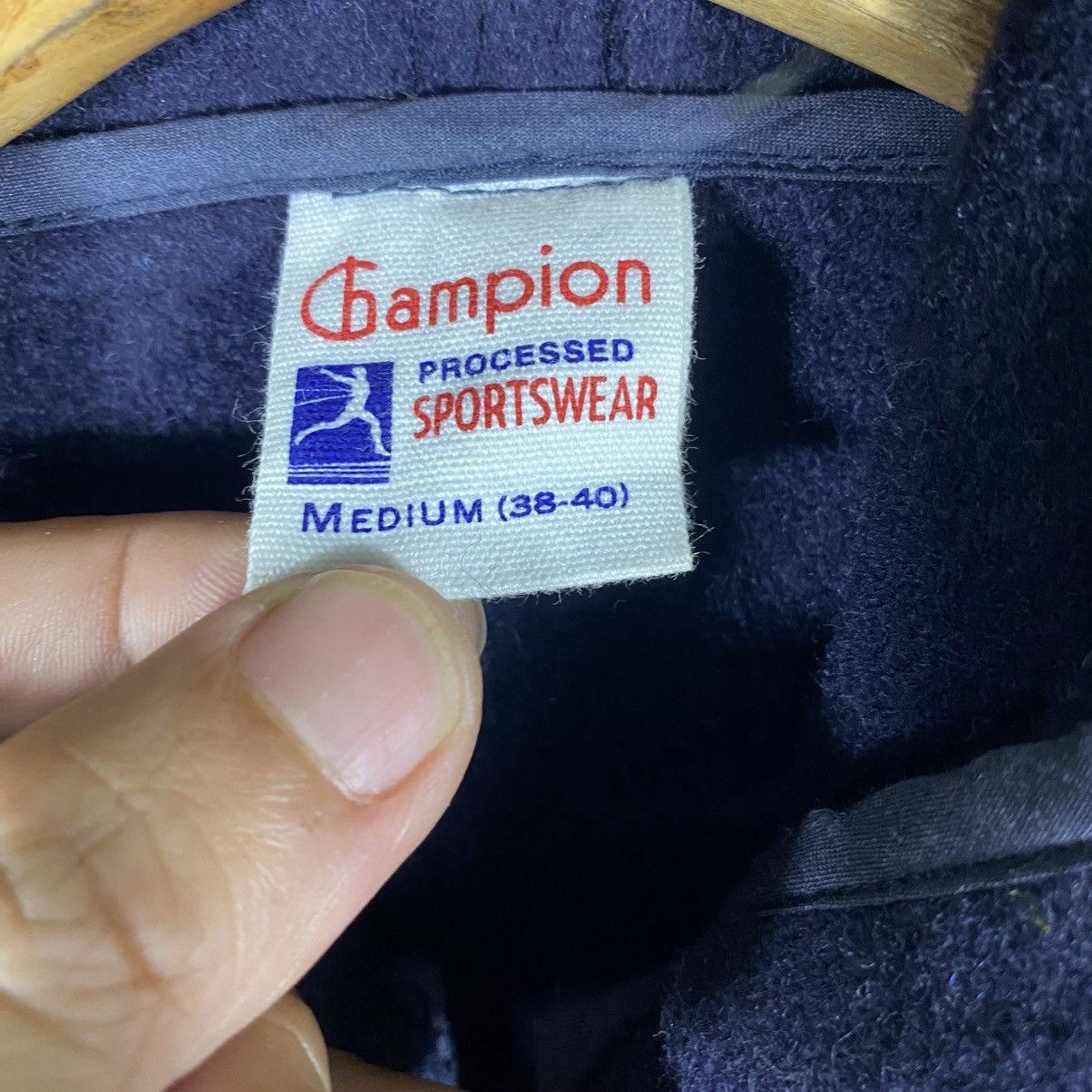 Champion × Vintage Vintage 50s Champion Reproduction Label Wool Hoodie Size US M / EU 48-50 / 2 - 8 Thumbnail