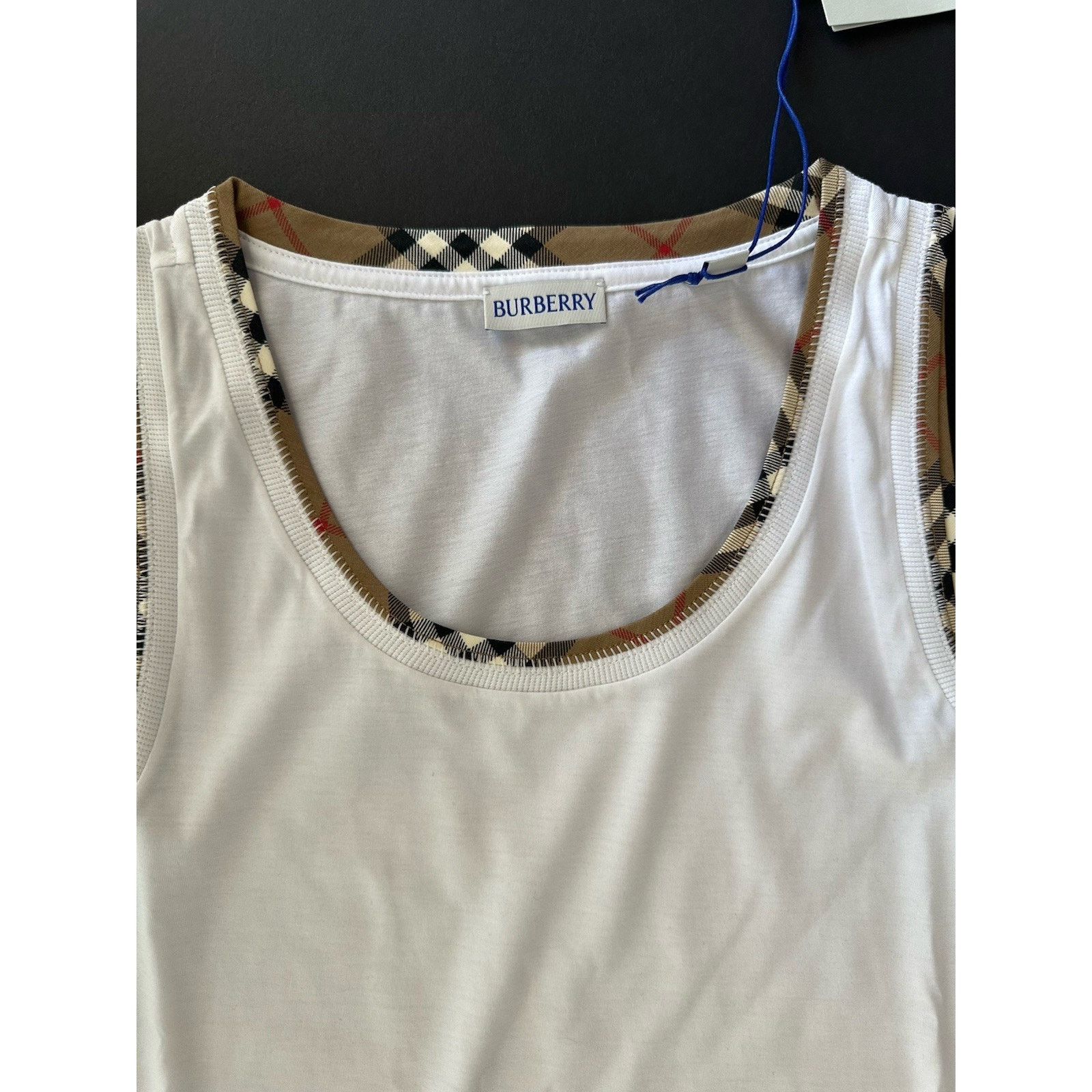 Burberry Burberry Elyssa Check White Sleeveless Top M 8104295 Size M / US 6-8 / IT 42-44 - 3 Thumbnail