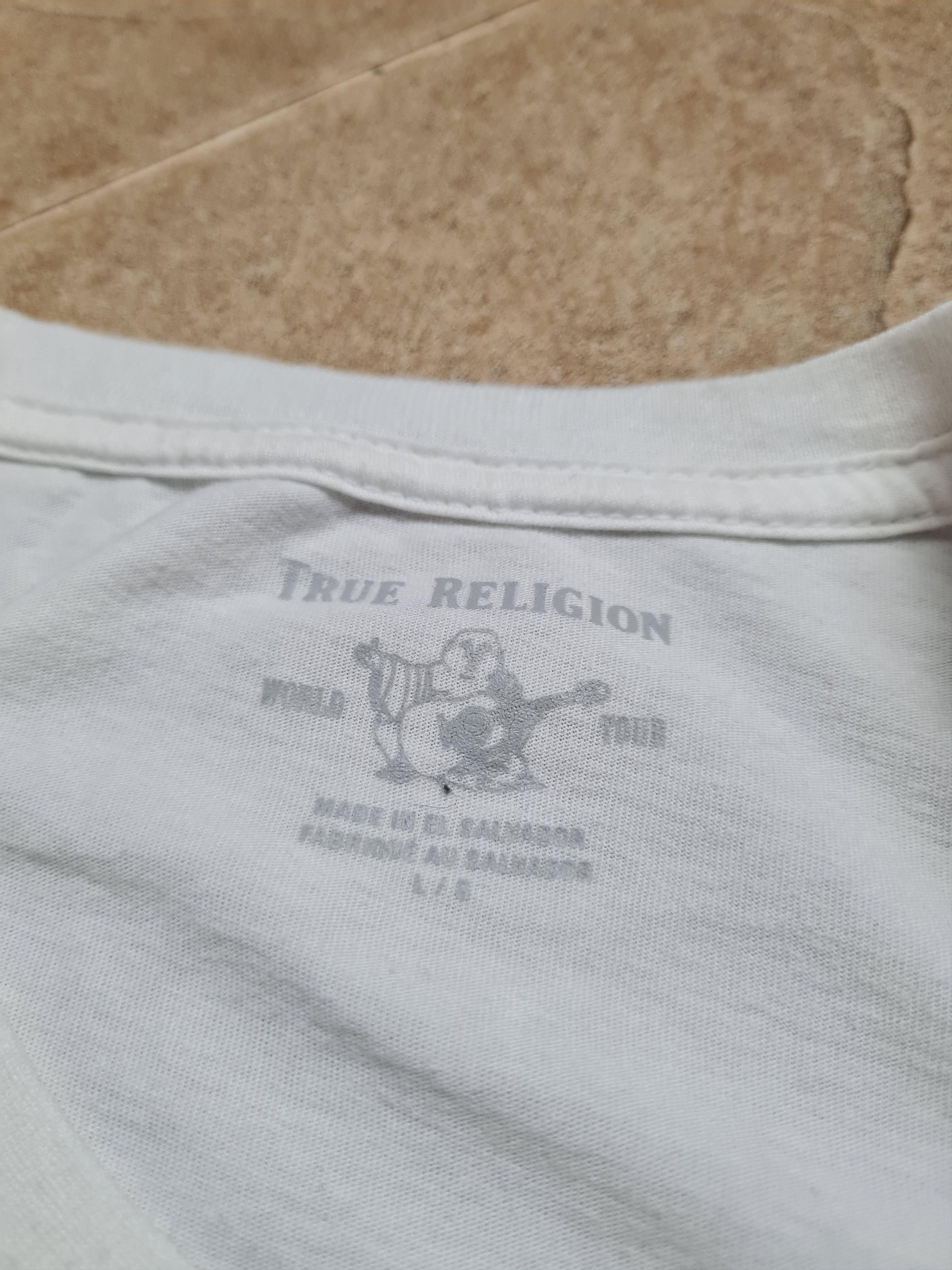 True Religion Womens True Religion White Cotton T-Shirt Crew Neck Logo Size L / US 10 / IT 46 - 12 Thumbnail