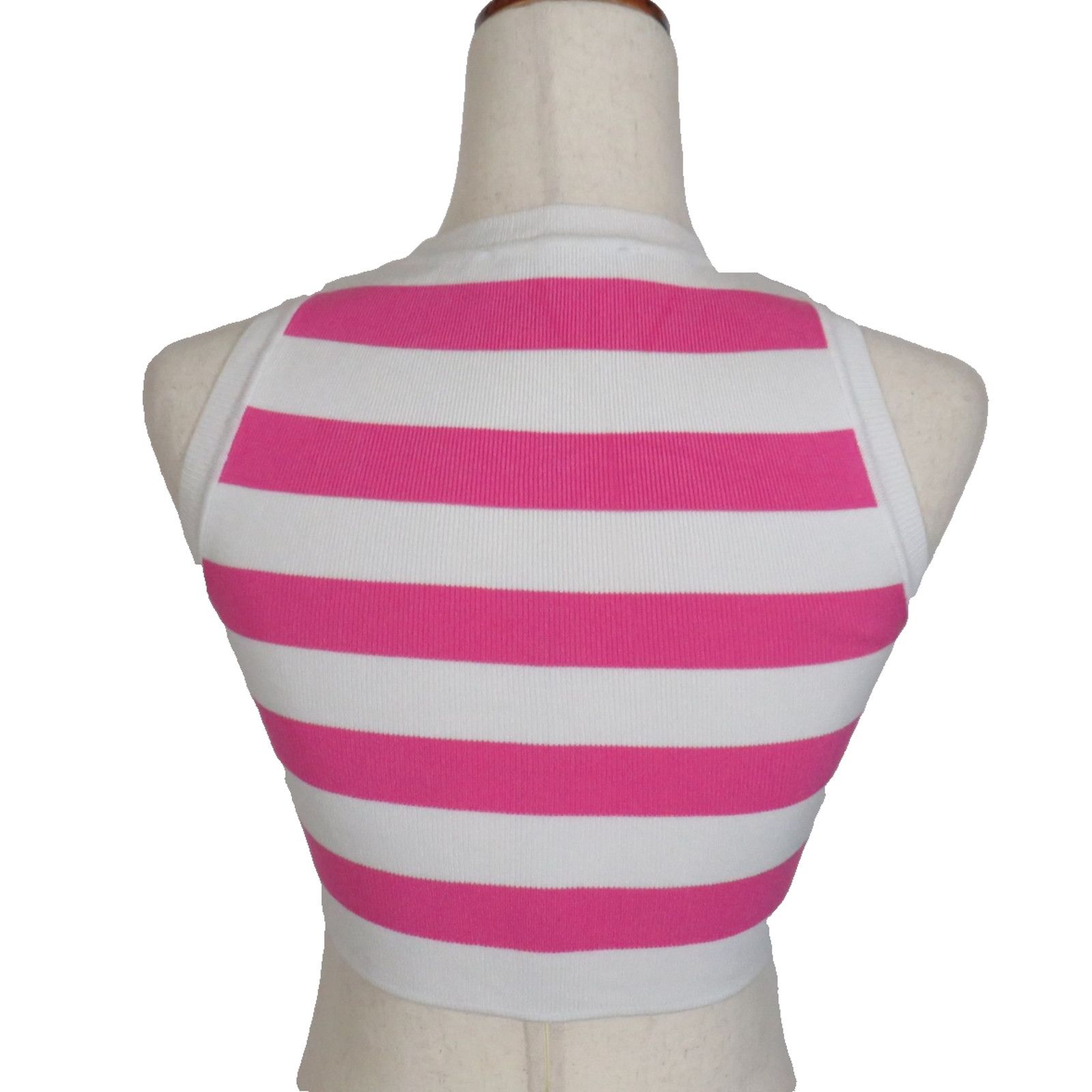 Zara Zara Pink White Stripe Lightweight Knit Cropped Tank Size S Size S / US 4 / IT 40 - 7 Thumbnail