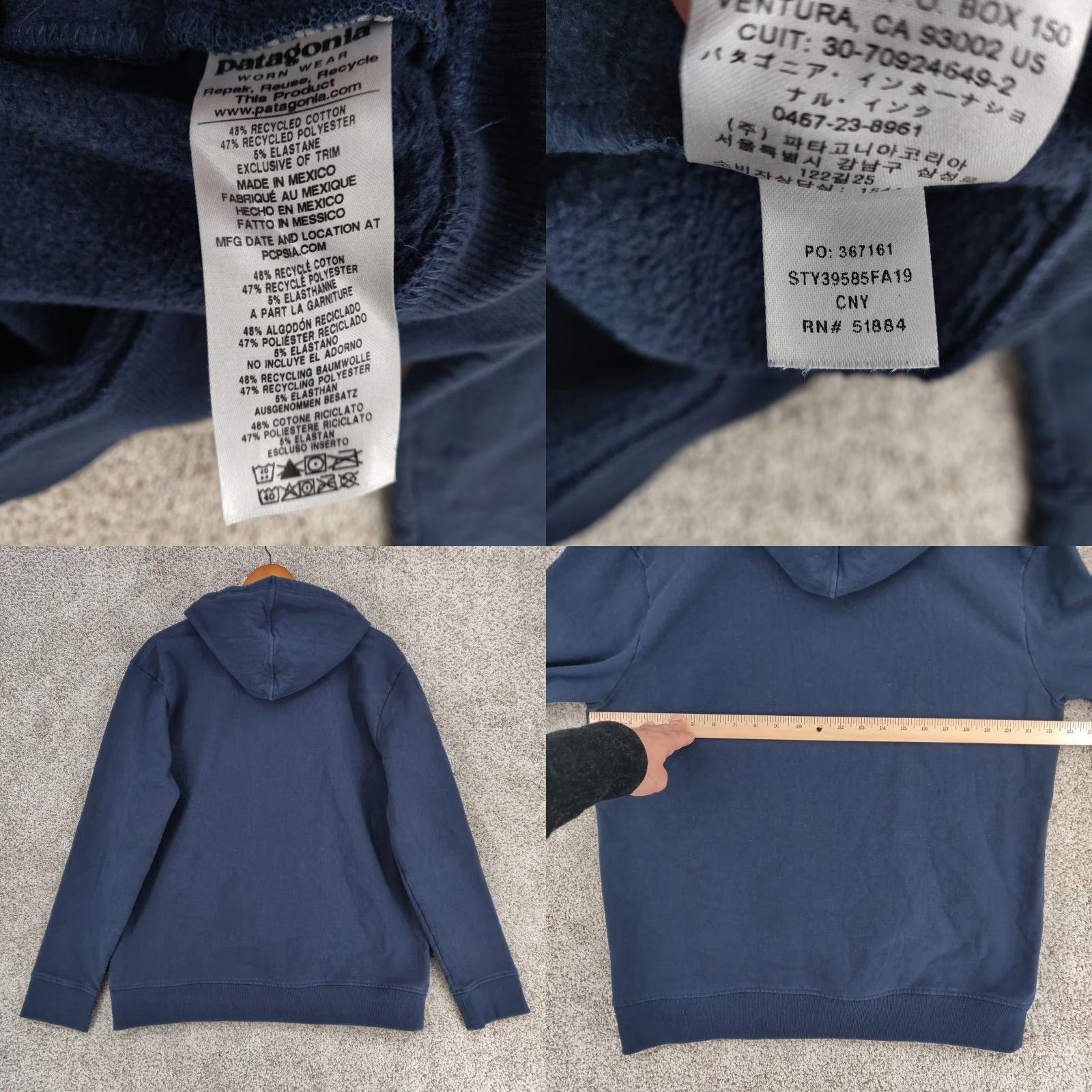 Patagonia Patagonia Hoodie Mens Large Blue Uprisal Logo Fleece Pullover Sweatshirt Size US L / EU 52-54 / 3 - 8 Thumbnail
