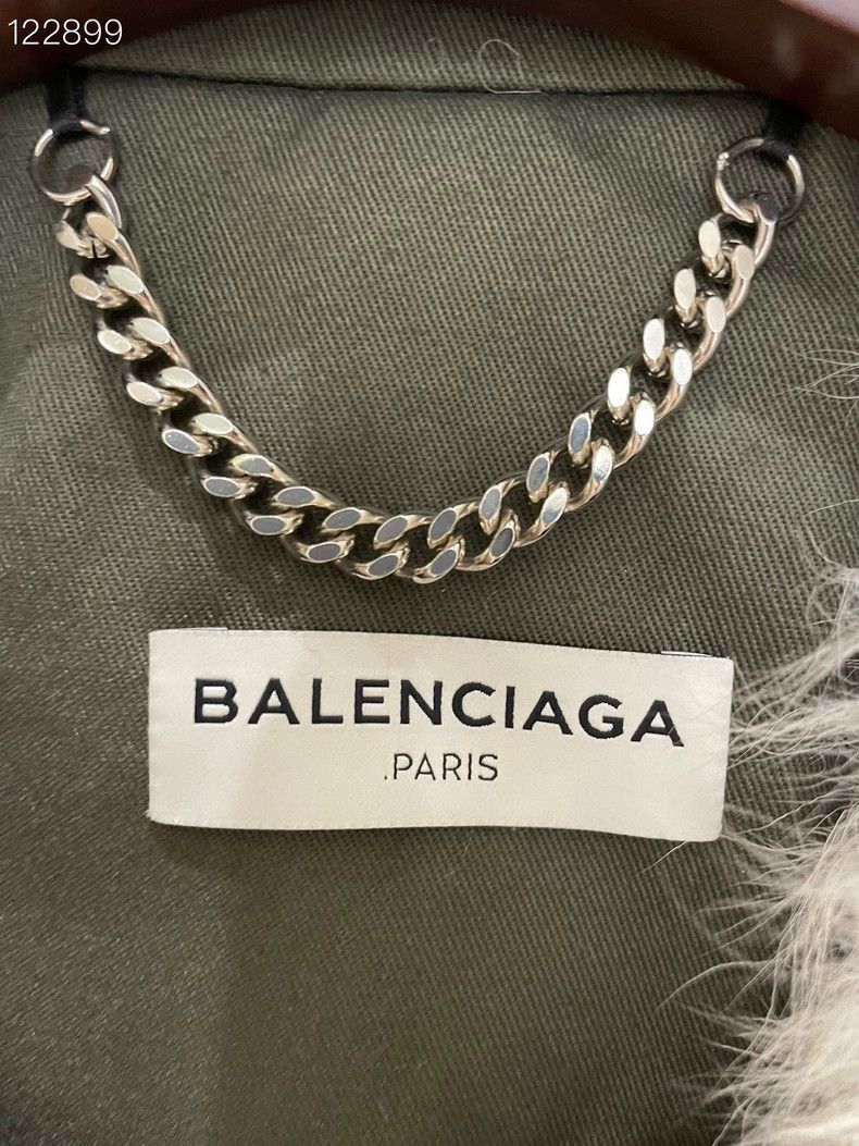 Balenciaga Balenciaga size 34 Army green cotton-padded jacket with fu Size XS / US 0-2 / IT 36-38 - 3 Thumbnail