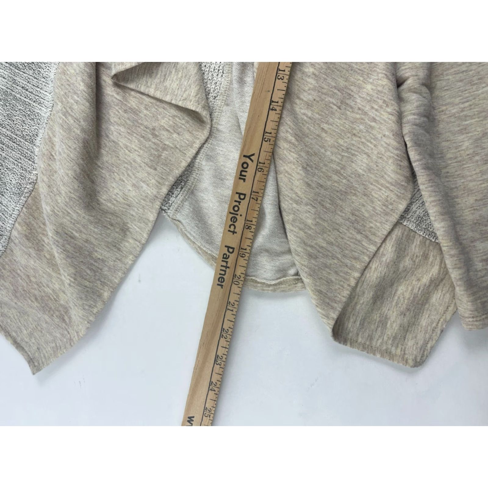 Vintage Maurices Sweater Cardigan Women's Medium Tan Heather Open Roll Tab Sleeve Knit Polyester Spandex Modern Vintage: No Size M / US 6-8 / IT 42-44 - 6 Thumbnail