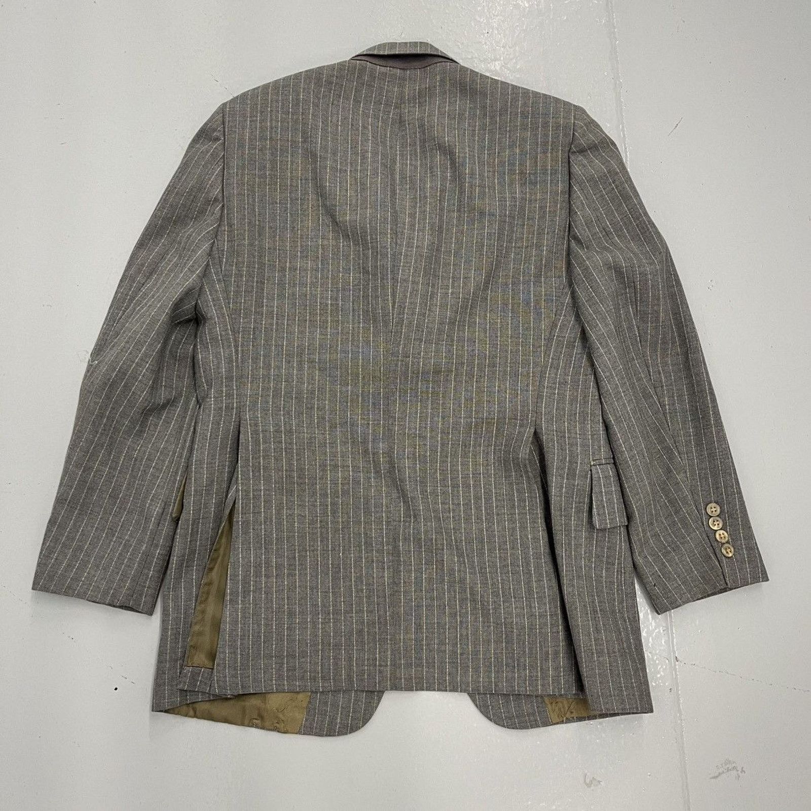 Other Vintage 50s Grey Striped Wool 2-Button Suit Jacket 40R Size 40R - 3 Thumbnail
