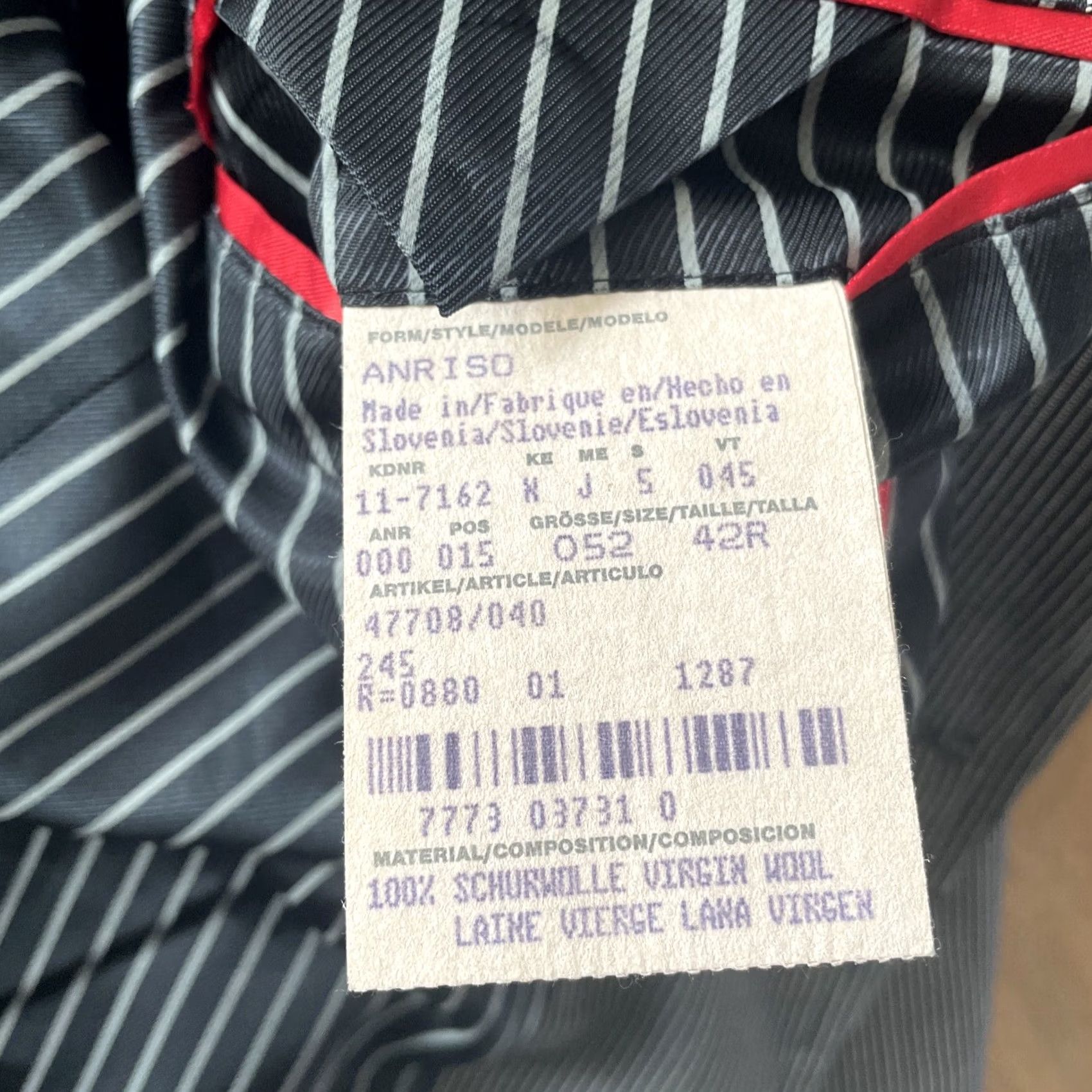 Hugo Boss HUGO BOSS Blazer Sport Jacket Wool 42R Men Black Striped 100% Wool Business Casual Formal Party/Cocktail Luxury Designer Jacket/Coat Size 42R - 5 Thumbnail