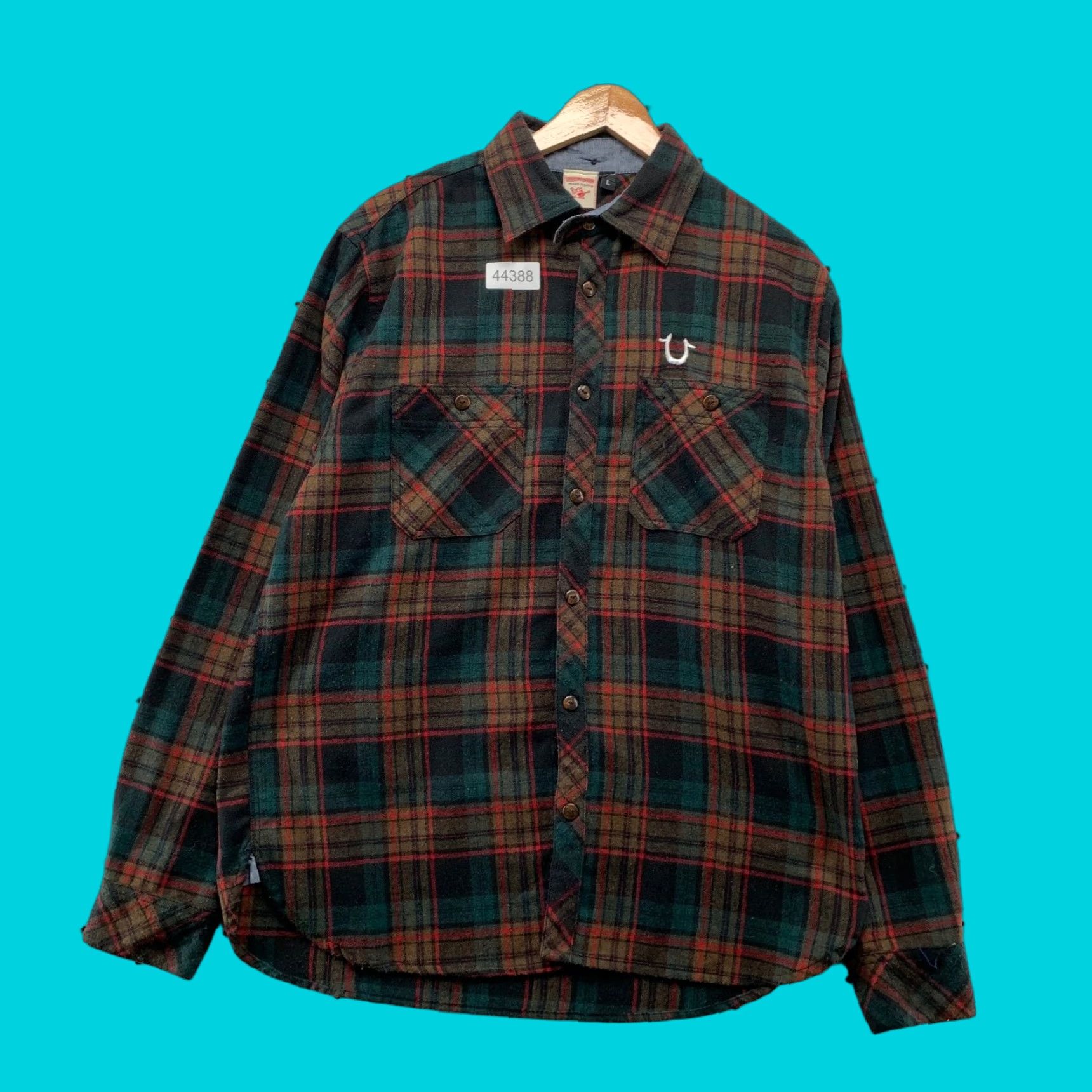 True Religion True Religion Shirt Mens Large Tartan Plaid Flannel Long Sleeve Button-Up Casual Hip Hop Western Multicolor Cotton Size US L / EU 52-54 / 3 - 1 Thumbnail