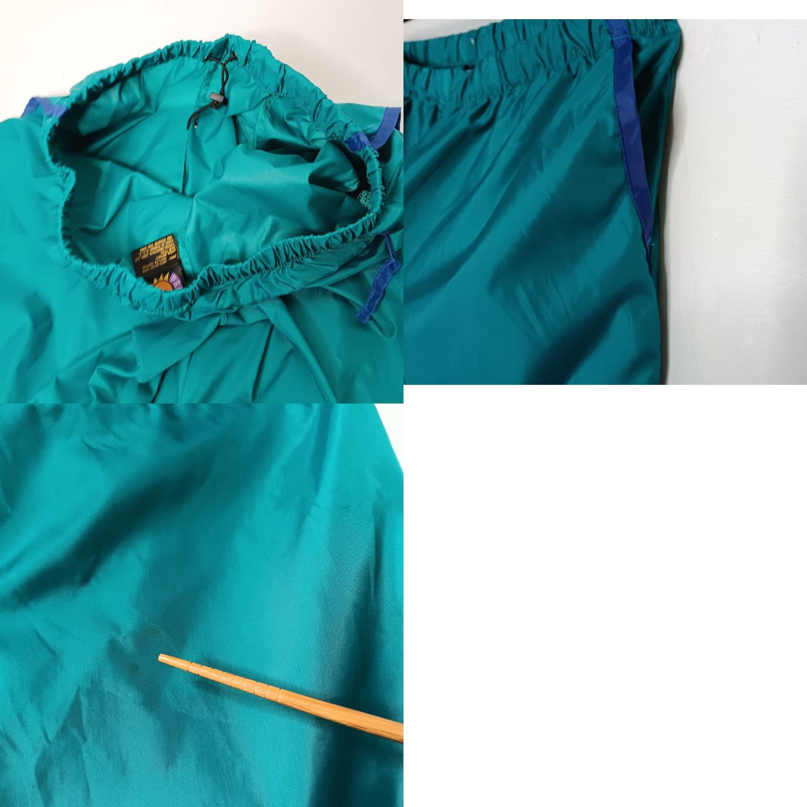 Rains VINTAGE Pro Ranier Men XL Rain Pants Windbreaker Rain Hike Outdoor Nylon Jogger Elastic Pocketed 35" Inseam Outdoor Fishing Hiking Camping blue/Teal Size US 36 / EU 52 - 8 Thumbnail