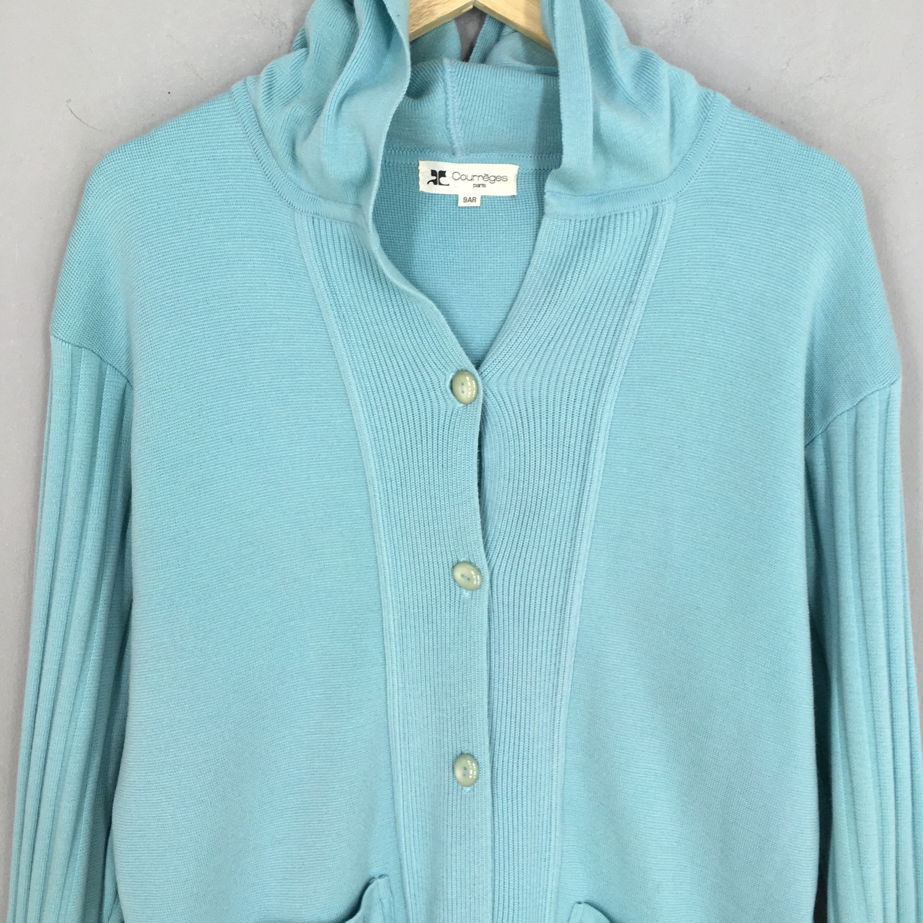 Courreges Vintage 90's Courreges Paris Wool Cardigans Women Large Size L / US 10 / IT 46 - 2 Thumbnail