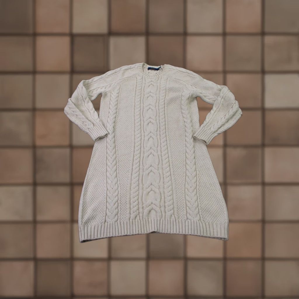 Polo Ralph Lauren Polo Ralph Lauren Sweater Dress Womens M Fall Ivory Crew Neck Pullover Knit Preppy Classic Size M / US 6-8 / IT 42-44 - 1 Thumbnail