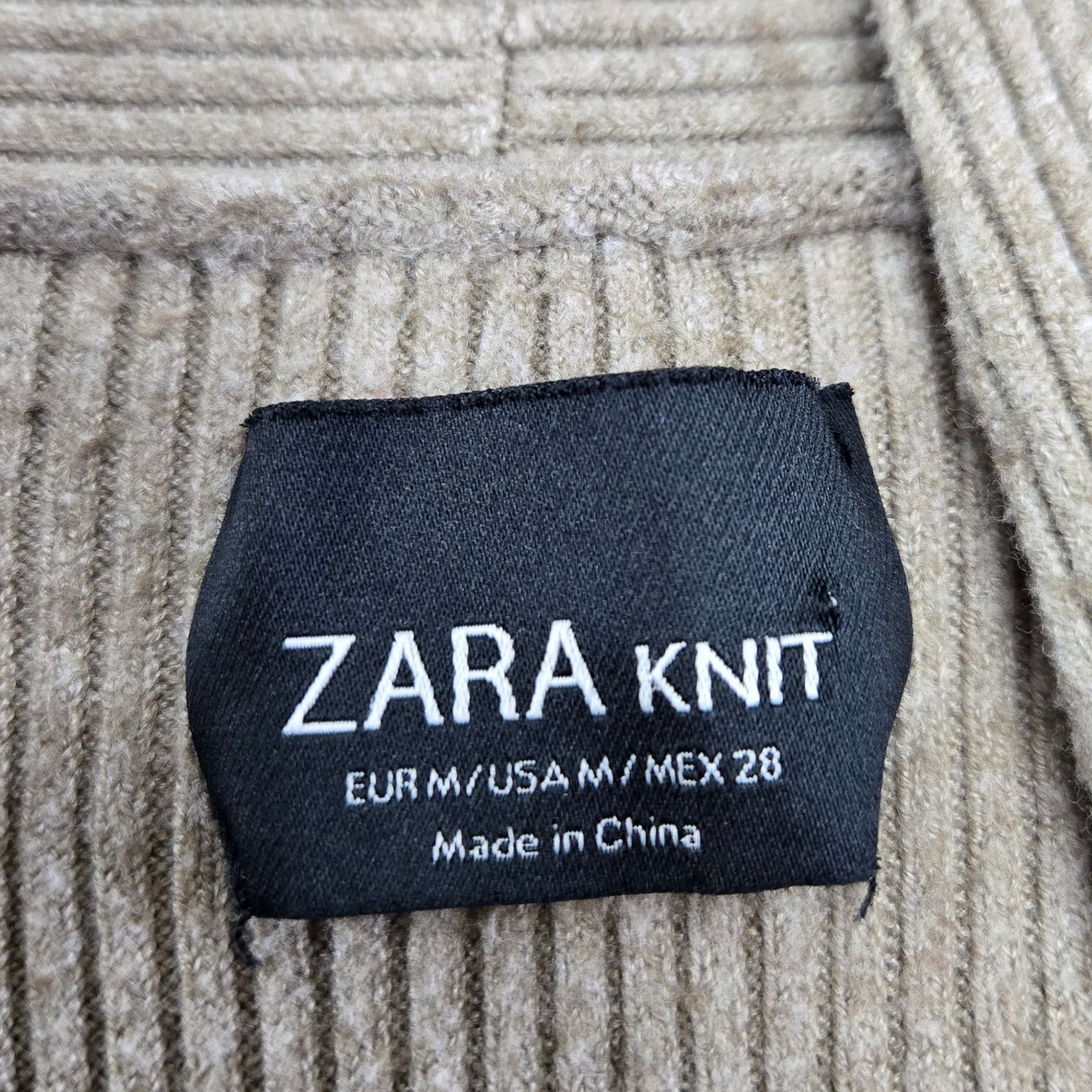 Zara Open Front Cardigan Beige Ribbed Sweater Size Medium Size M / US 6-8 / IT 42-44 - 5 Thumbnail