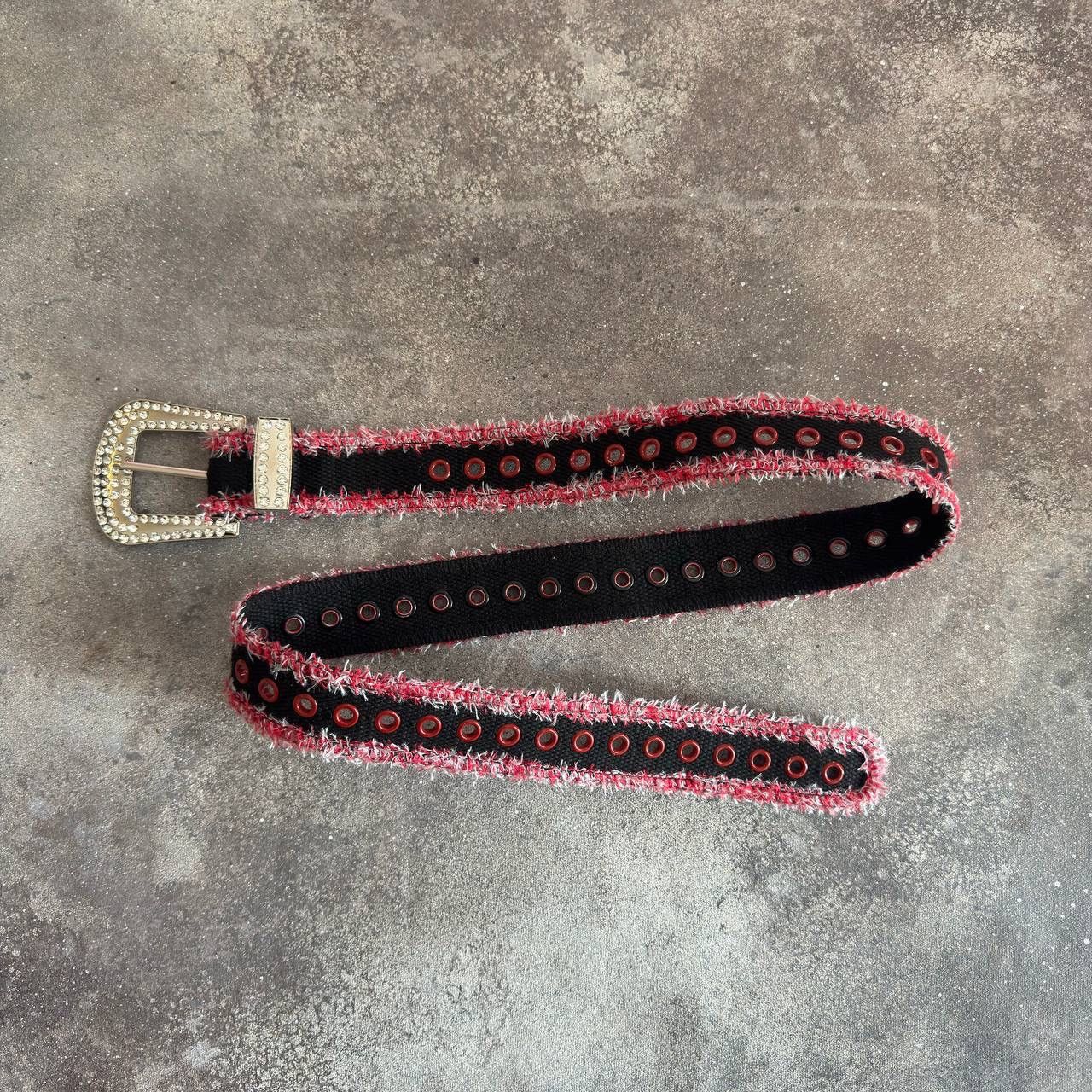 20471120 Y2K Punk Rave BB Simon Style Distressed Belt Size ONE SIZE - 2 Thumbnail