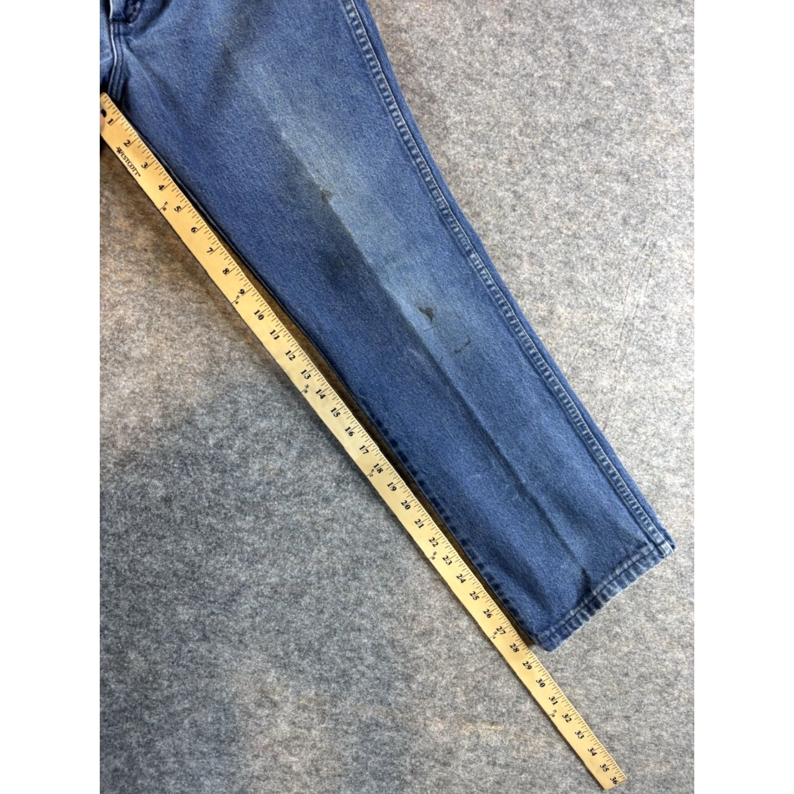 Wrangler VINTAGE Wrangler Jeans Men's 35x32 Blue Light Wash Cowboy Cut Straight Leg Size US 35 - 2 Thumbnail
