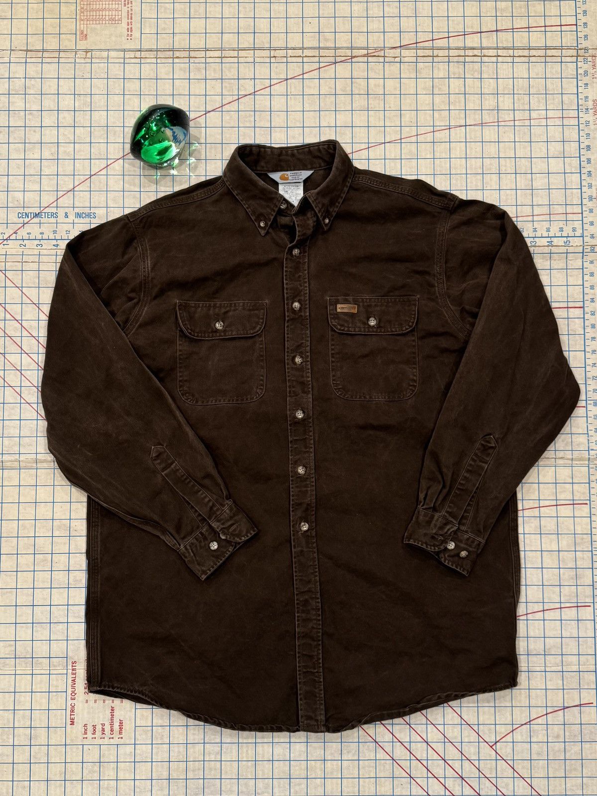 Carhartt Vintage Carhartt Rugged Outdoor Wear Brown Button Up Large T Size US L / EU 52-54 / 3 - 4 Thumbnail