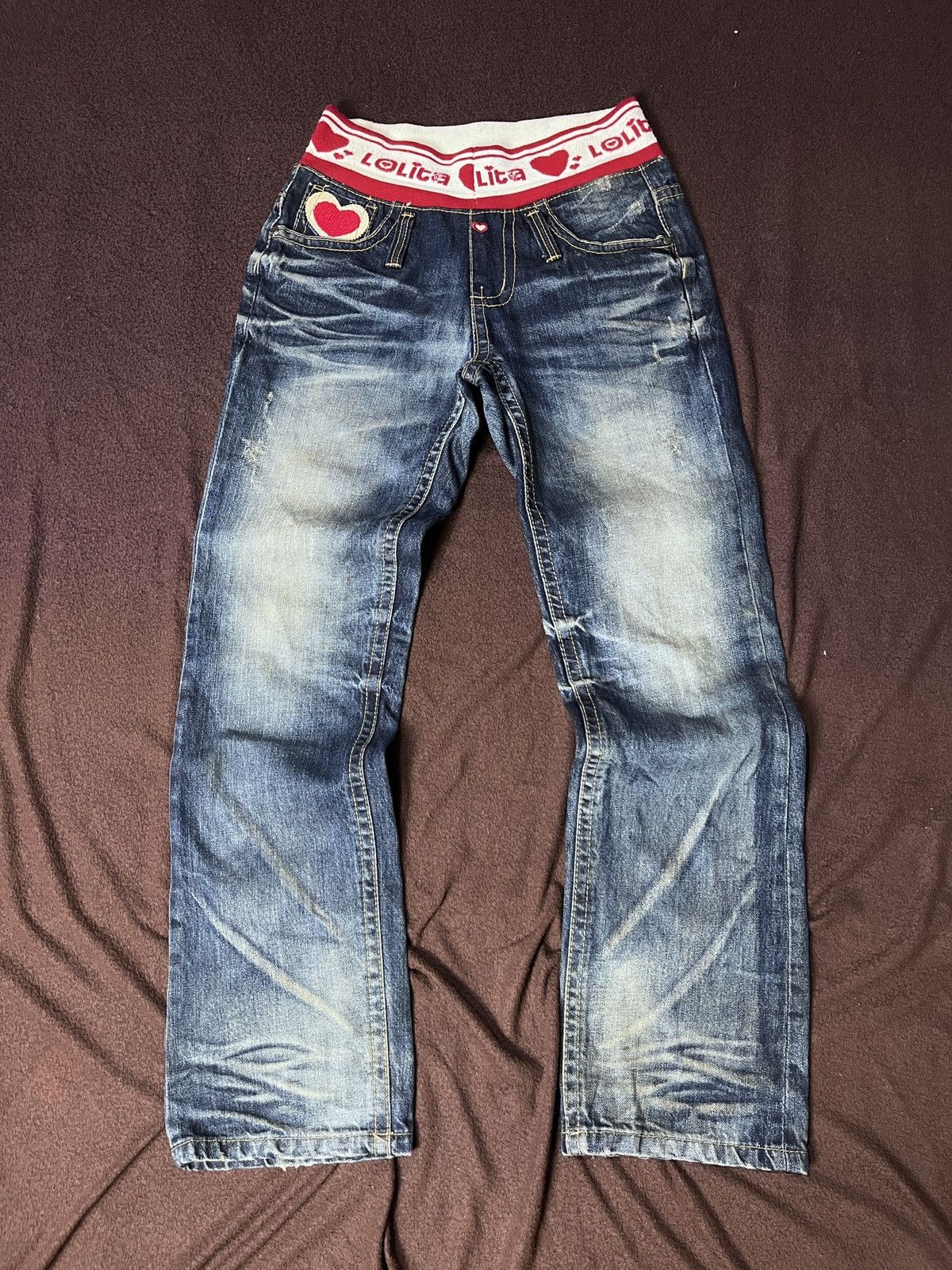 Japanese Brand Lolita Love Mudwash Jeans Size US 29 - 1 Thumbnail