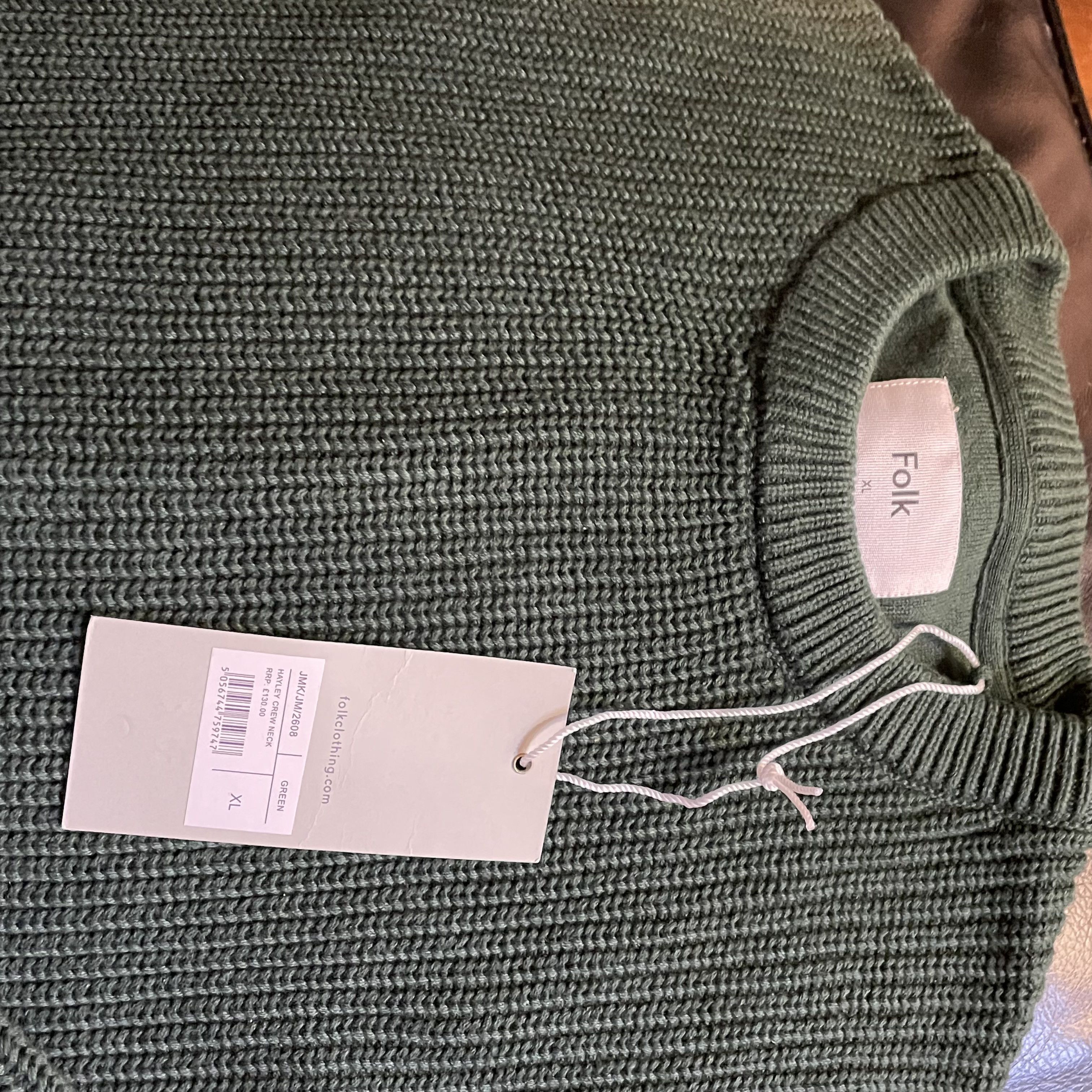 Folk Folk haylen raglan crew men's cotton sweater green Size US XL / EU 56 / 4 - 2 Thumbnail