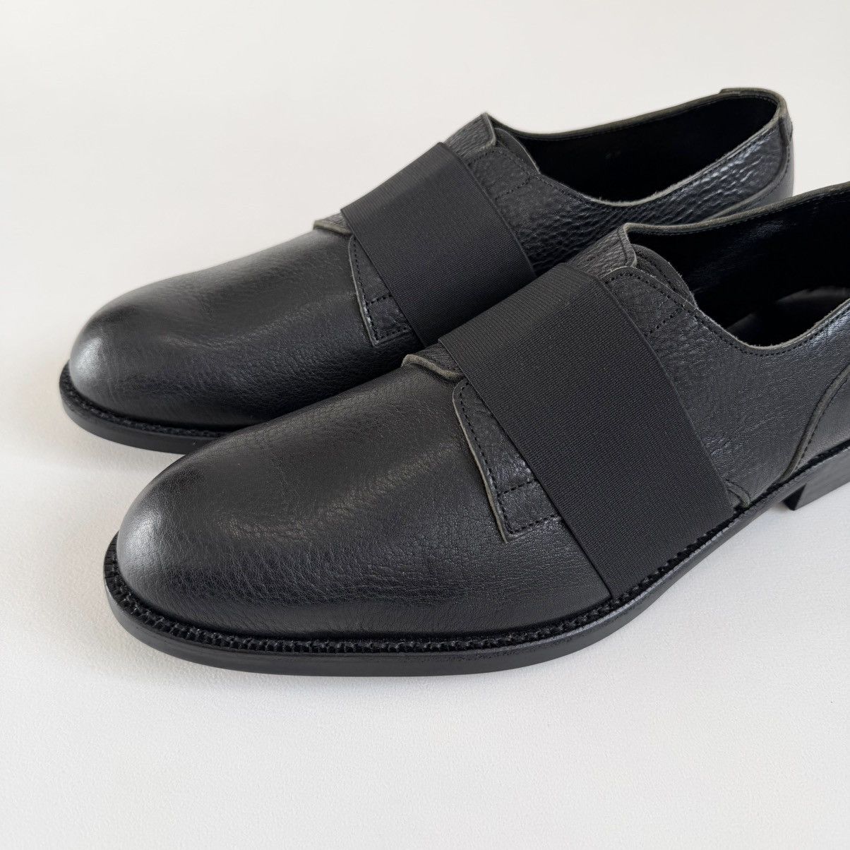 Comme des Garcons Black Leather ‘Elastic Strap’ Derby Shoes Size US 9 / EU 42 - 13 Thumbnail
