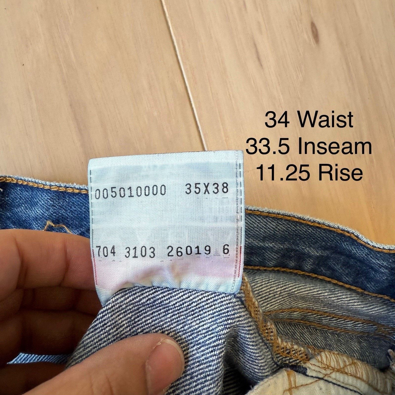 Levi's × Vintage Vintage Levis 501 Jeans 34 Blue Straight Leg Denim Workwear Size US 34 / EU 50 - 6 Thumbnail