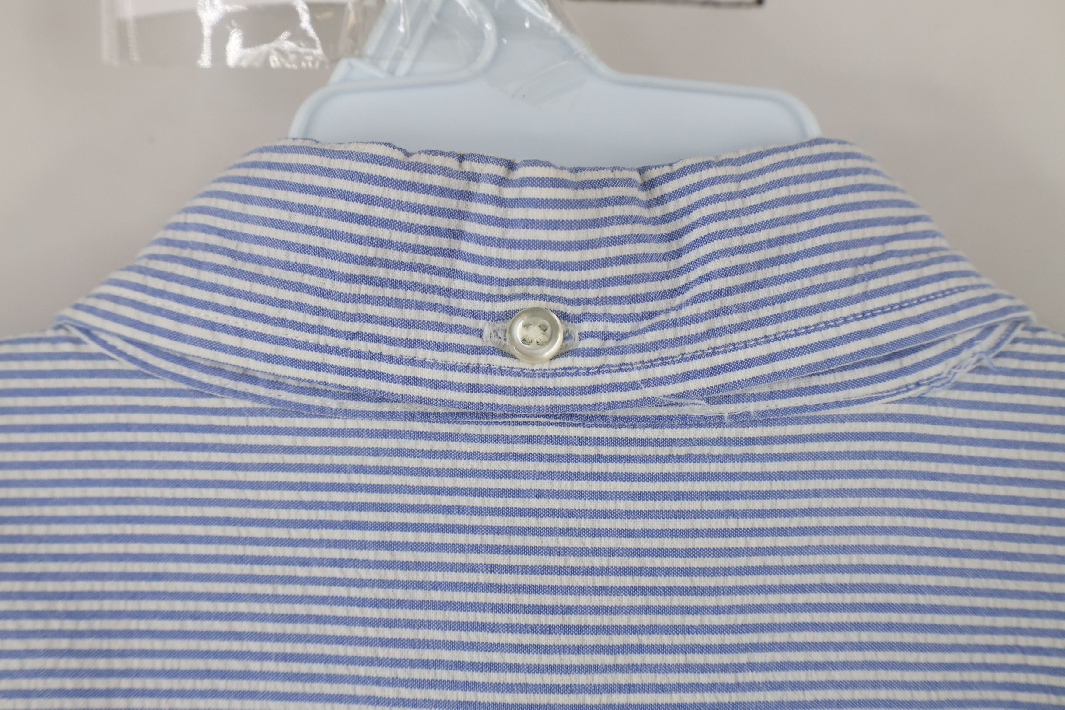 Lands' End × Vintage Vintage Lands End Seer Sucker Short Sleeve Button Down Shirt Size US L / EU 52-54 / 3 - 10 Thumbnail
